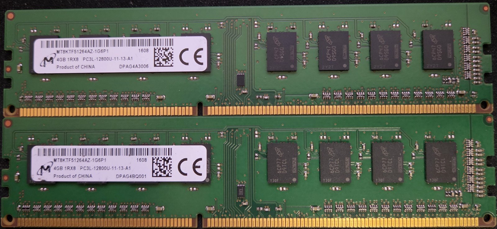 Память Micron DDR3 4GB UDIMM 1600 МТ/с (MT8KTF51264AZ-1G6P1) — фото 1