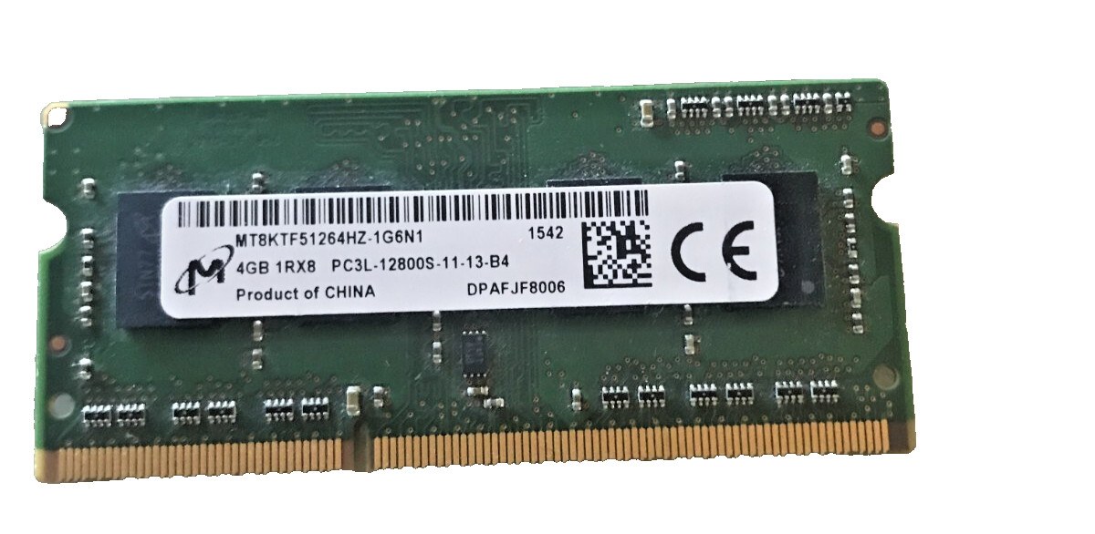 Память Micron DDR3 4GB SODIMM 1600 МТ/с (MT8KTF51264HZ-1G6N1) — фото 1