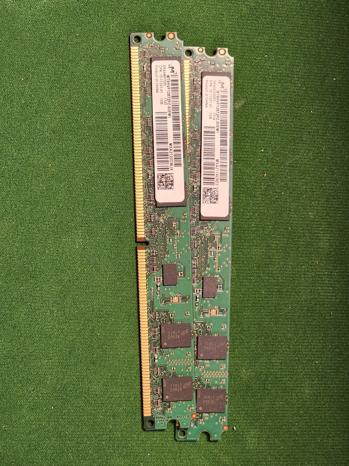 Память Micron DDR2 1GB RDIMM 800 МТ/с (MT9HVF12872PZ-80EM1) — фото 1