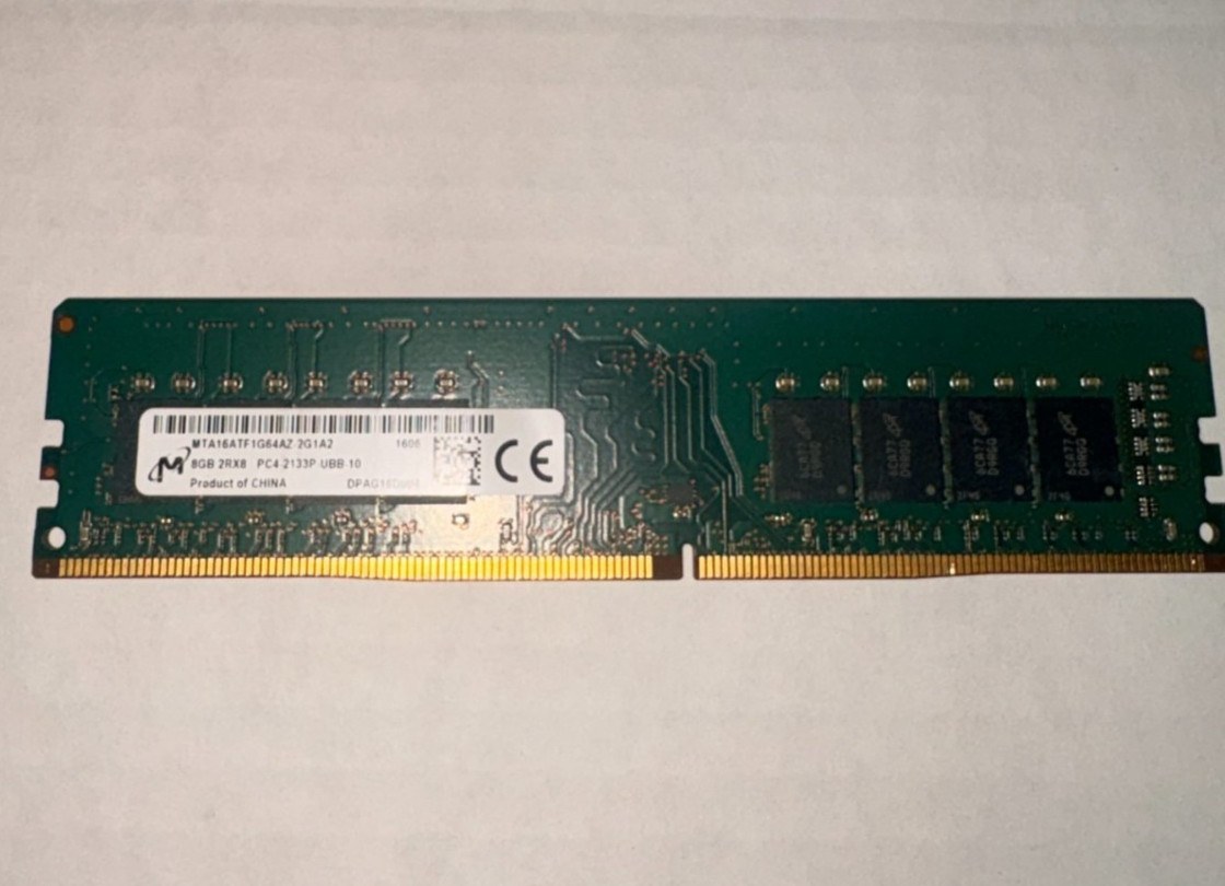 Память Micron DDR4 8GB UDIMM 2133 МТ/с (MTA16ATF1G64AZ-2G1A2) — фото 1