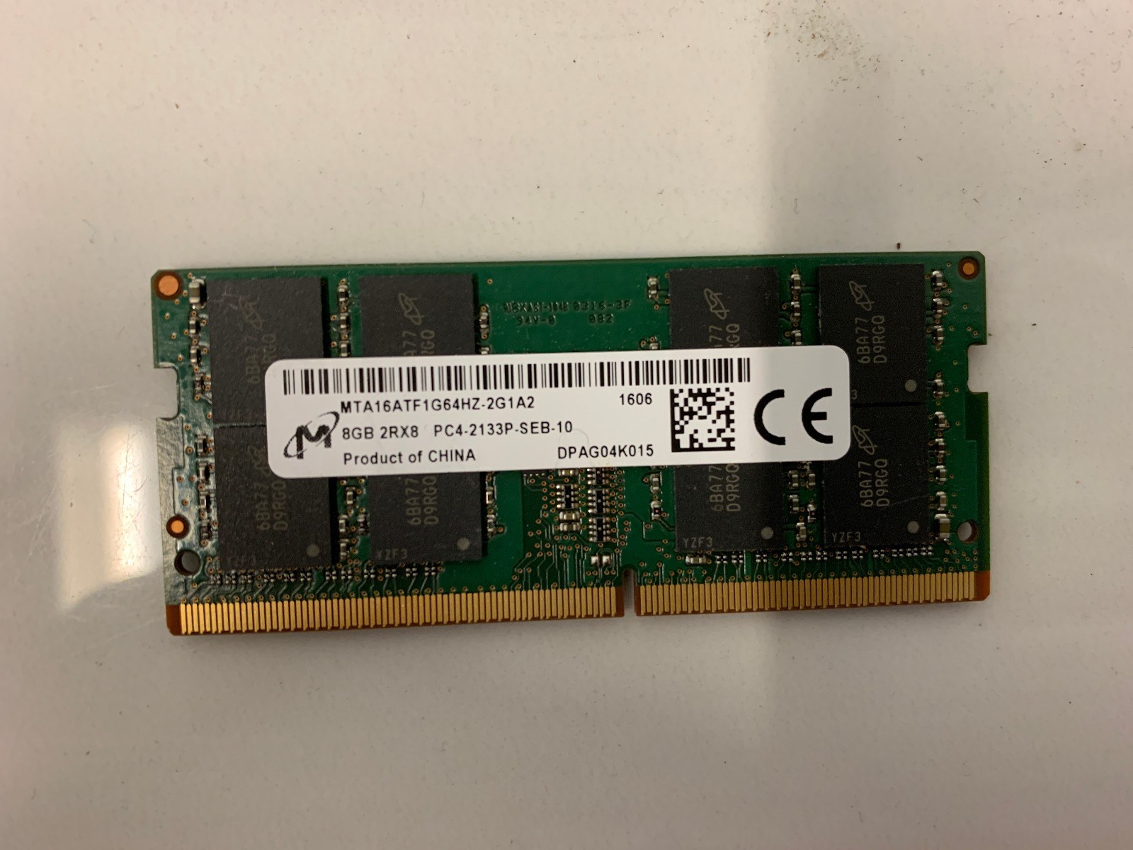 Память Micron DDR4 8GB SODIMM 2133 МТ/с (MTA16ATF1G64HZ-2G1A2) — фото 1