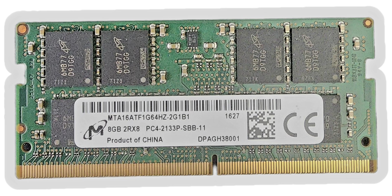 Память Micron DDR4 8GB SODIMM 2133 МТ/с (MTA16ATF1G64HZ-2G1B1) — фото 2