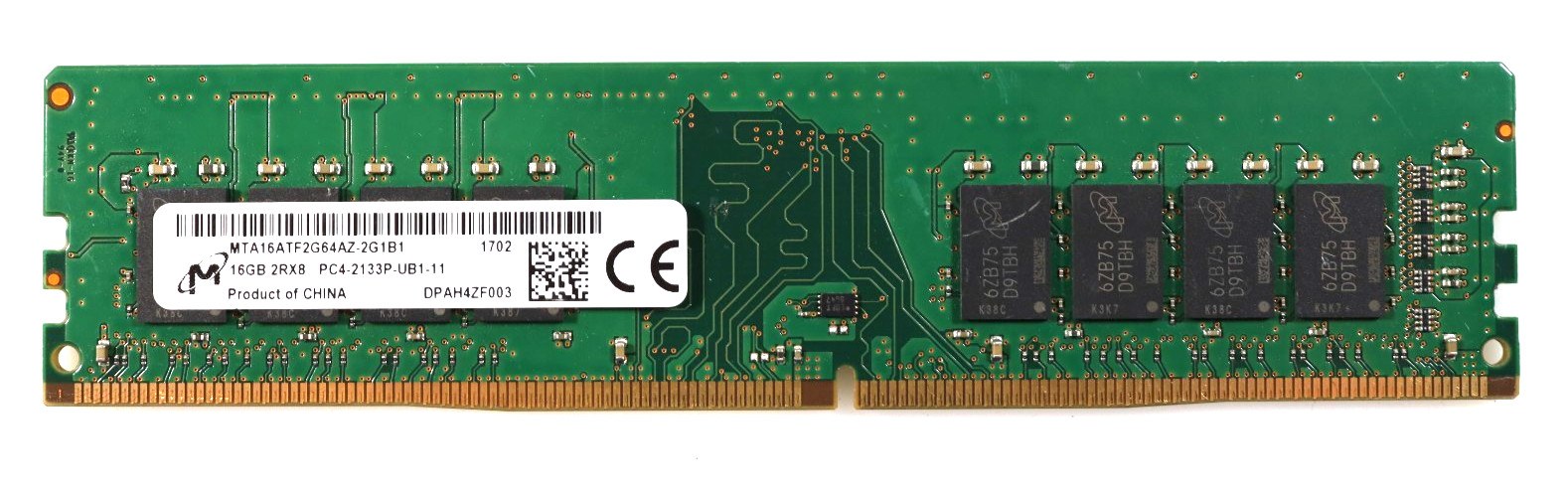 Память Micron DDR4 16GB UDIMM 2133 МТ/с (MTA16ATF2G64AZ-2G1B1) — фото 1