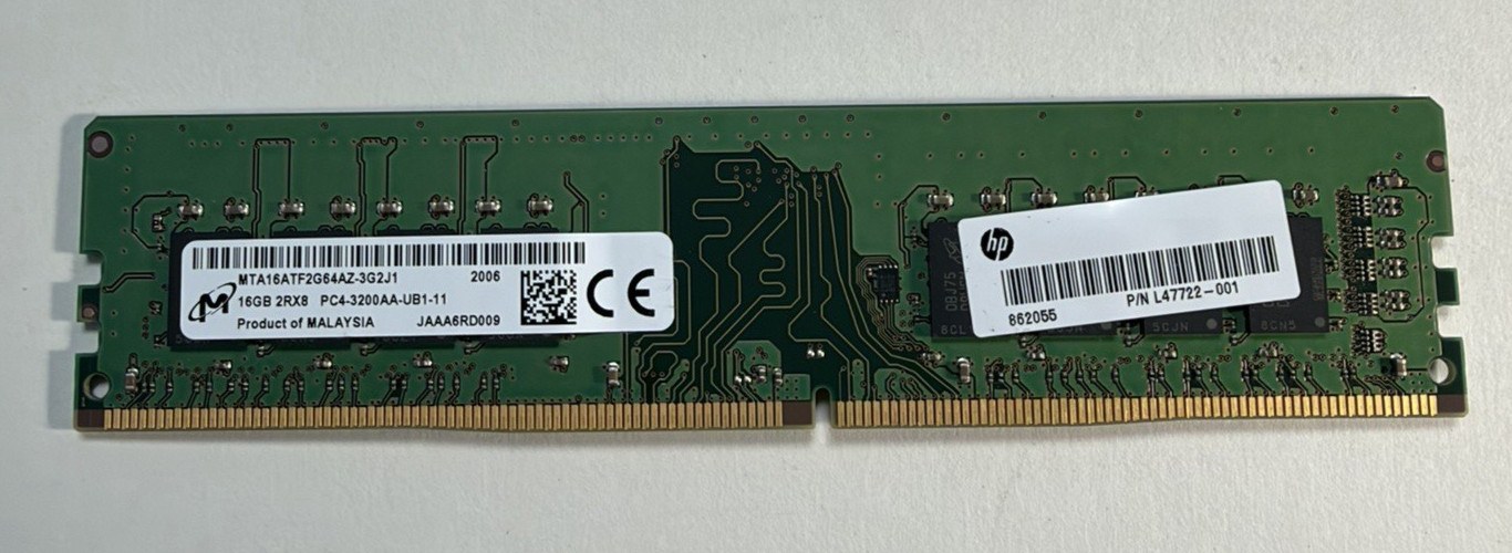 Память Micron DDR4 16GB UDIMM 3200 МТ/с (MTA16ATF2G64AZ-3G2J1) — фото 1