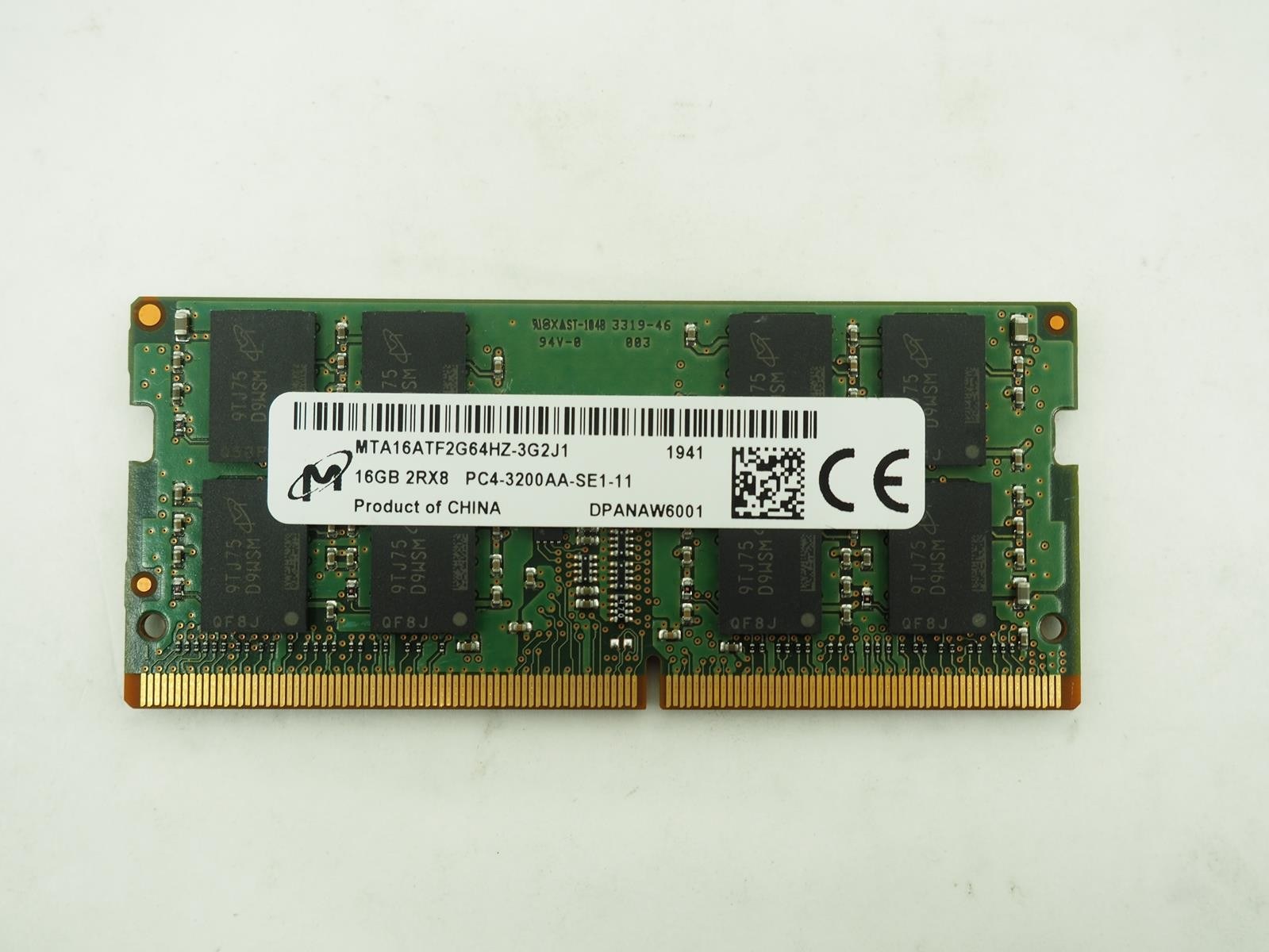 Память Micron DDR4 16GB SODIMM 3200 МТ/с (MTA16ATF2G64HZ-3G2J1) — фото 1