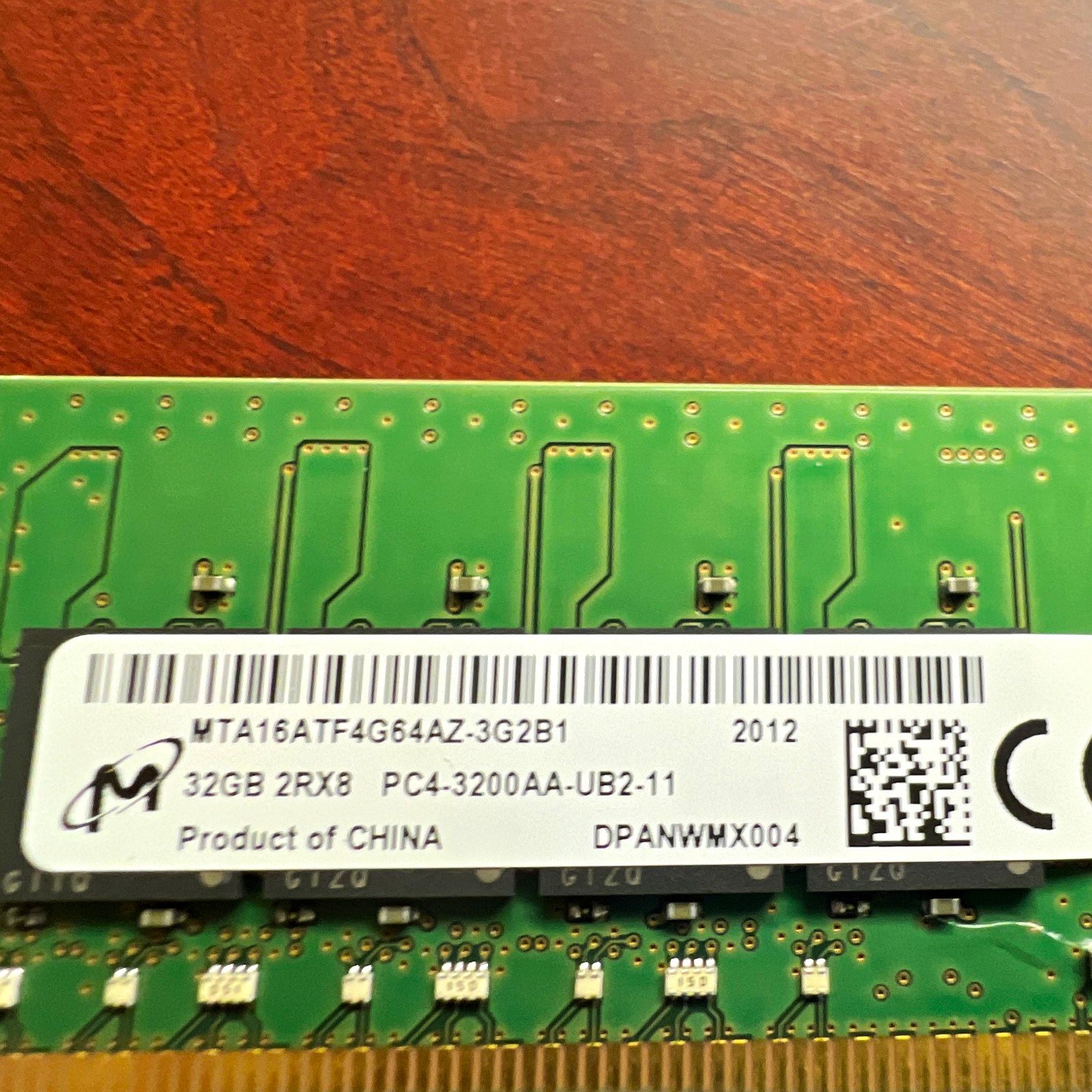 Память Micron DDR4 32GB UDIMM 3200 МТ/с (MTA16ATF4G64AZ-3G2B1) — фото 2