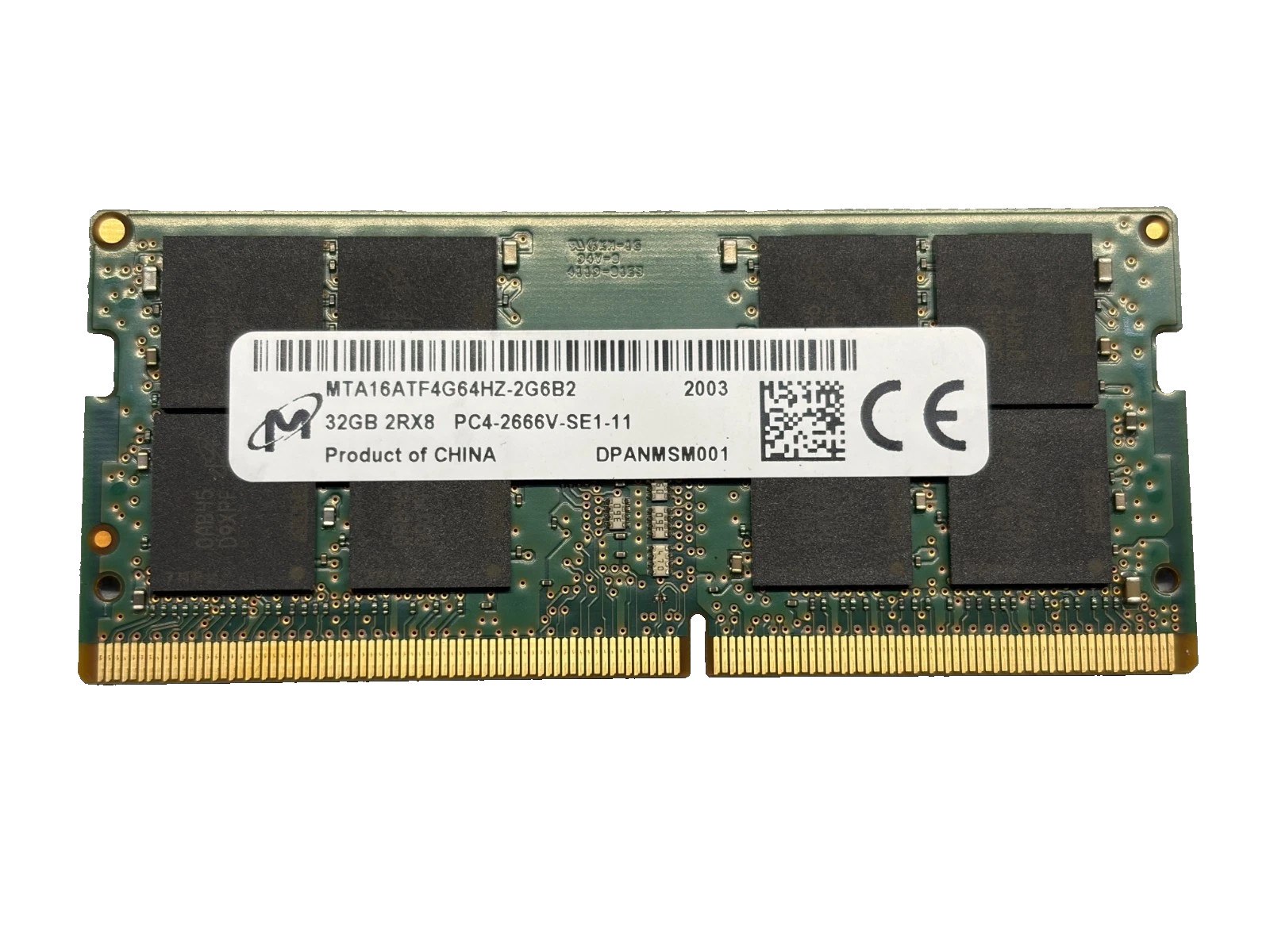 Память Micron DDR4 32GB SODIMM 2666 МТ/с (MTA16ATF4G64HZ-2G6B2) — фото 1