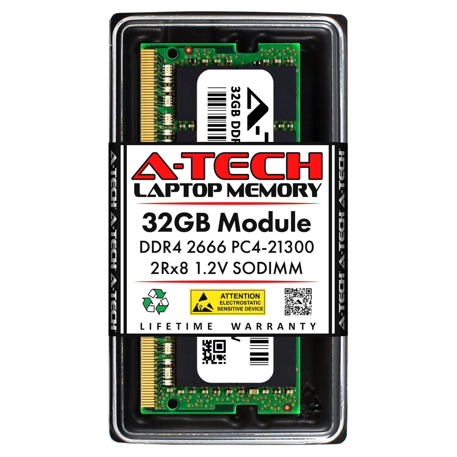 Память Micron DDR4 32GB SODIMM 2666 МТ/с (MTA16ATF4G64HZ-2G6B2) — фото 2