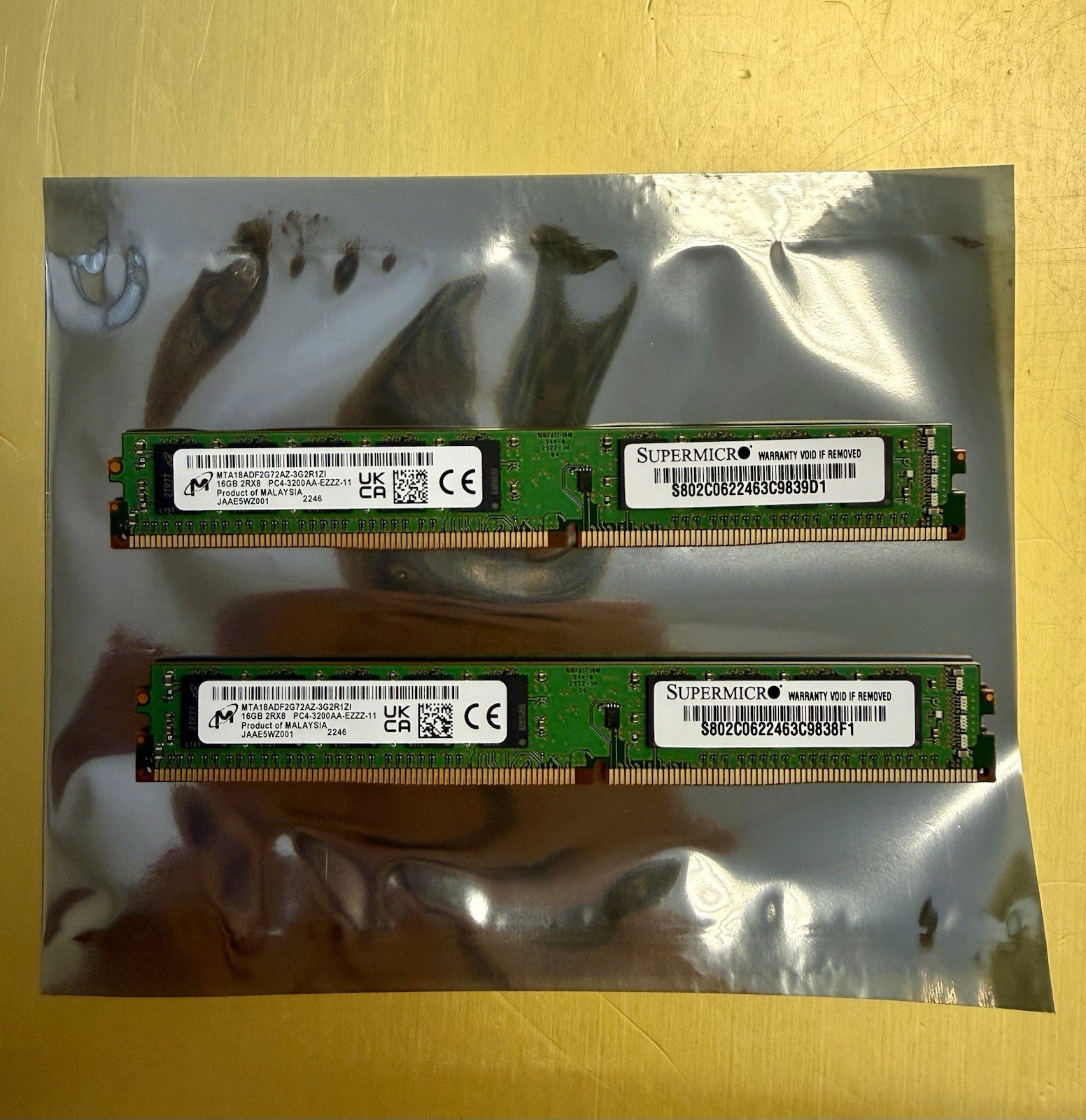 Память Micron DDR4 16GB EUDIMM 3200 МТ/с (MTA18ADF2G72AZ-3G2R1) — фото 2