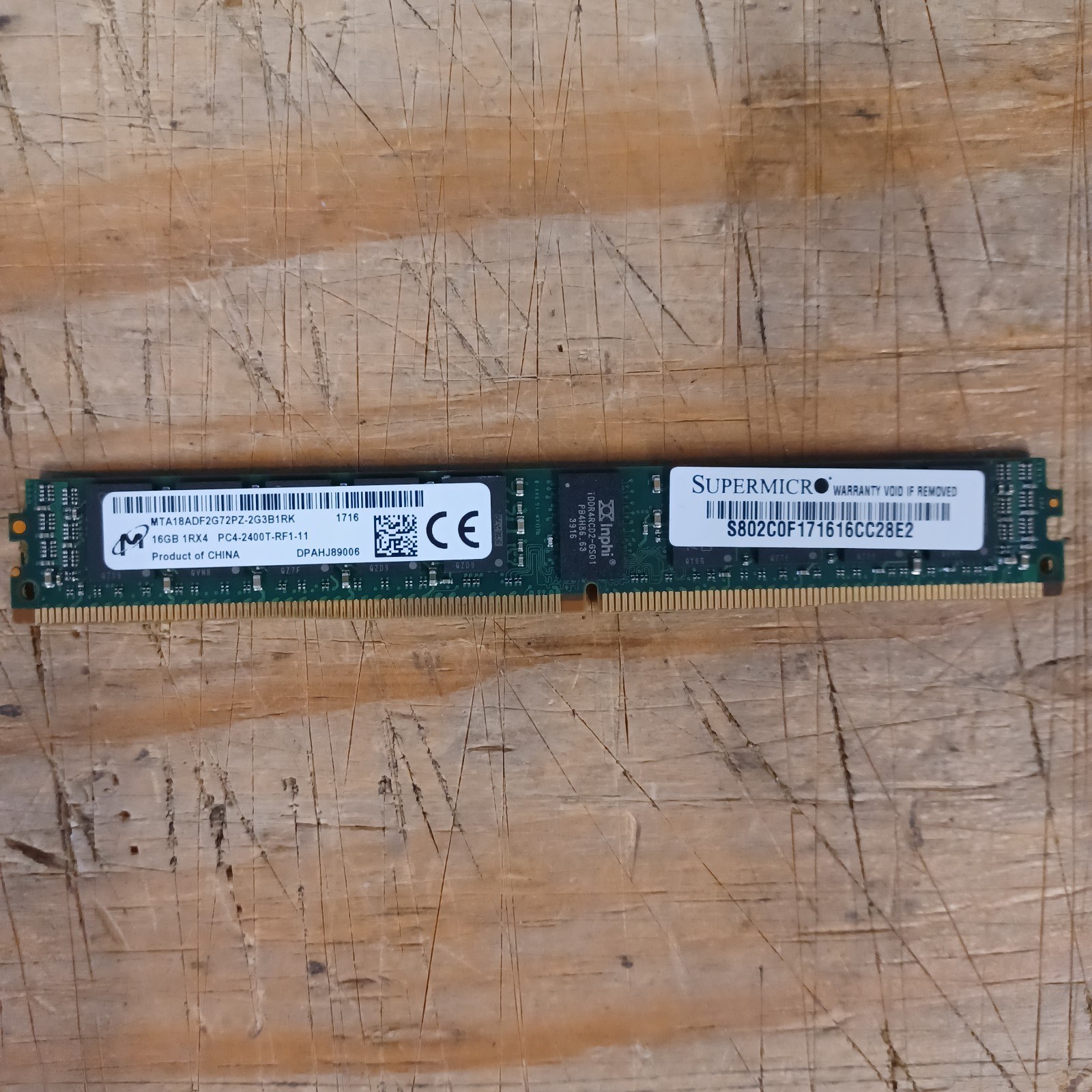Память Micron DDR4 16GB RDIMM 2400 МТ/с (MTA18ADF2G72PZ-2G3B1) — фото 1