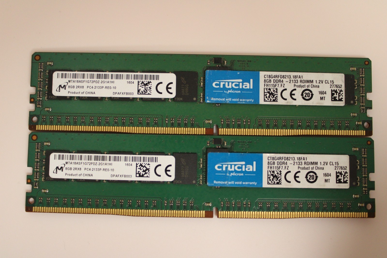 Память Micron DDR4 8GB RDIMM 2133 МТ/с (MTA18ASF1G72PDZ-2G1A1) — фото 2
