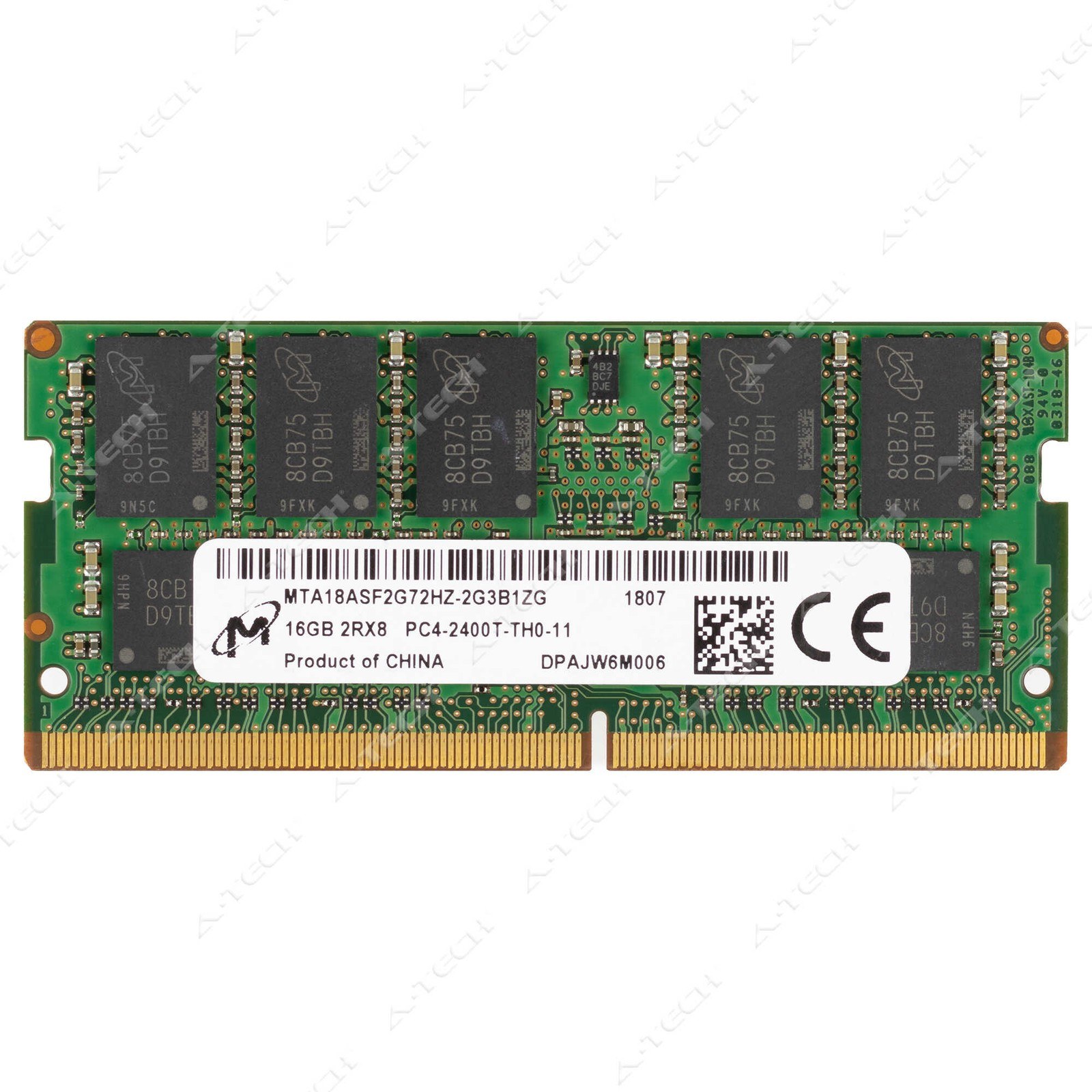 Память Micron DDR4 16GB SOEDIMM 2400 МТ/с (MTA18ASF2G72HZ-2G3B1) — фото 1