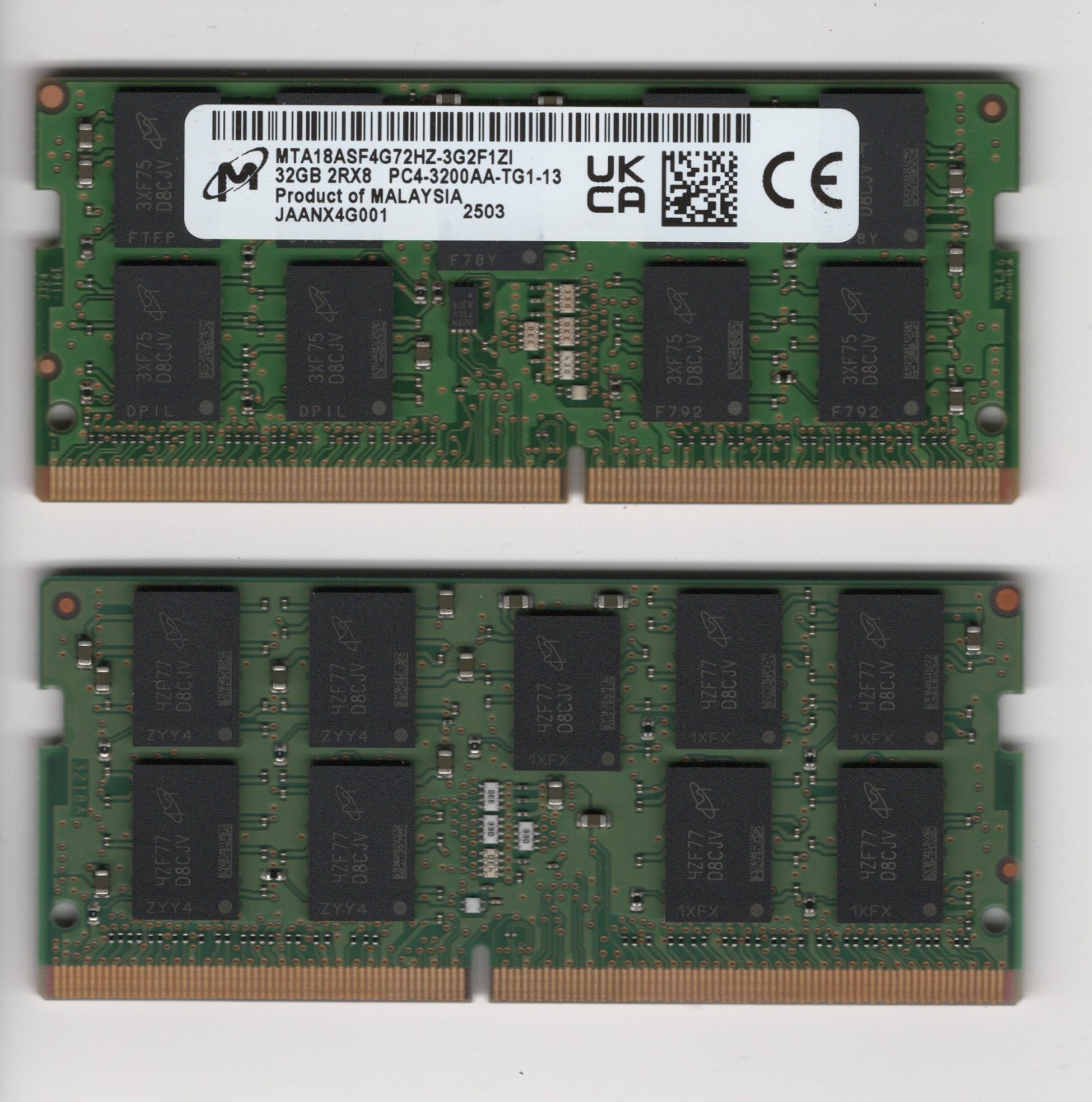 Память Micron DDR4 32GB SOEDIMM 3200 МТ/с (MTA18ASF4G72HZ-3G2F1) — фото 1