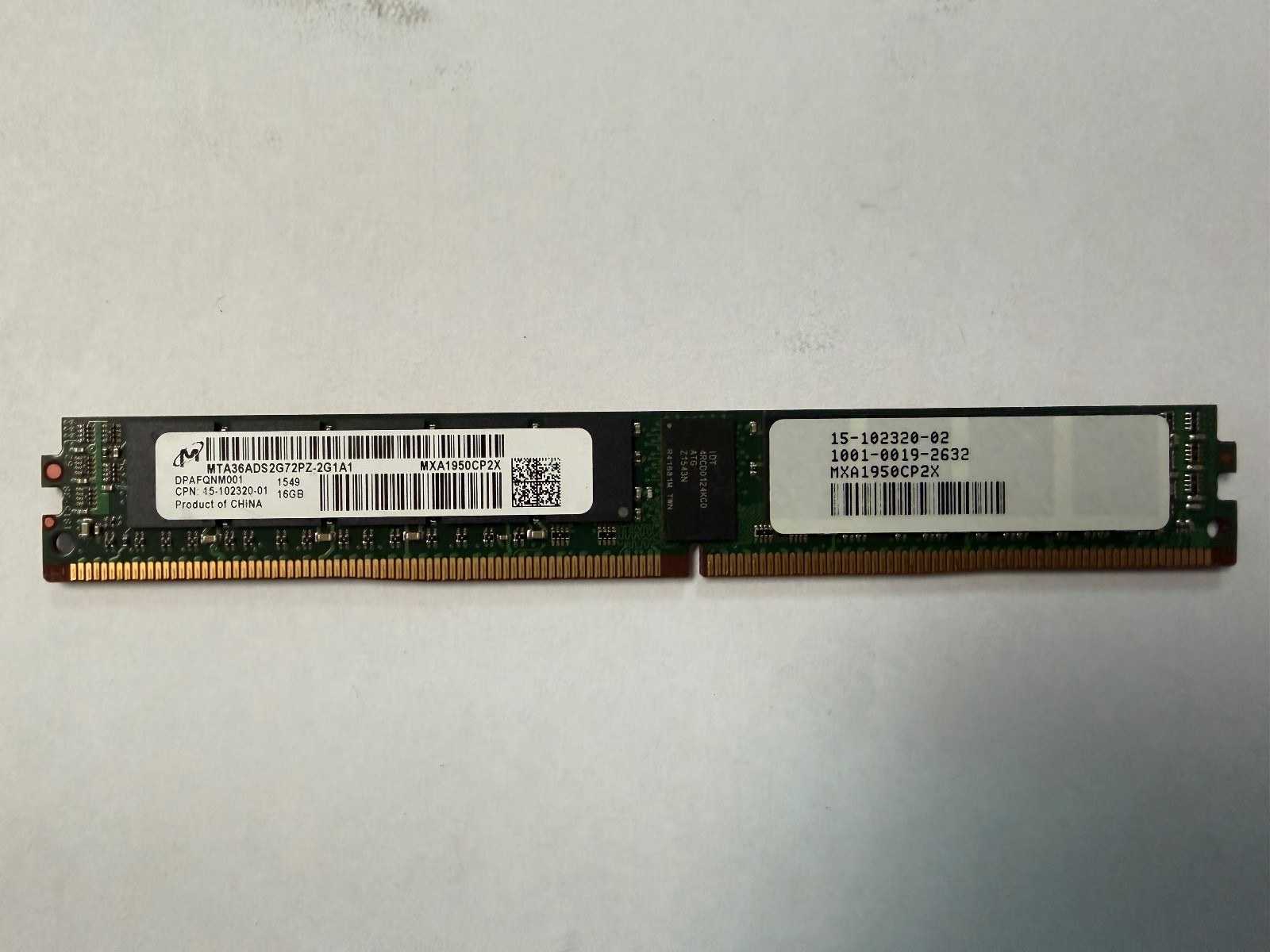 Память Micron DDR4 16GB RDIMM 2133 МТ/с (MTA36ADS2G72PZ-2G1A1) — фото 1