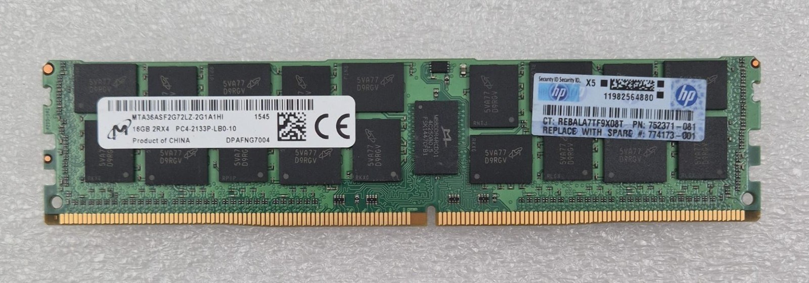 Память Micron DDR4 16GB LRDIMM 2133 МТ/с (MTA36ASF2G72LZ-2G1A1) — фото 1