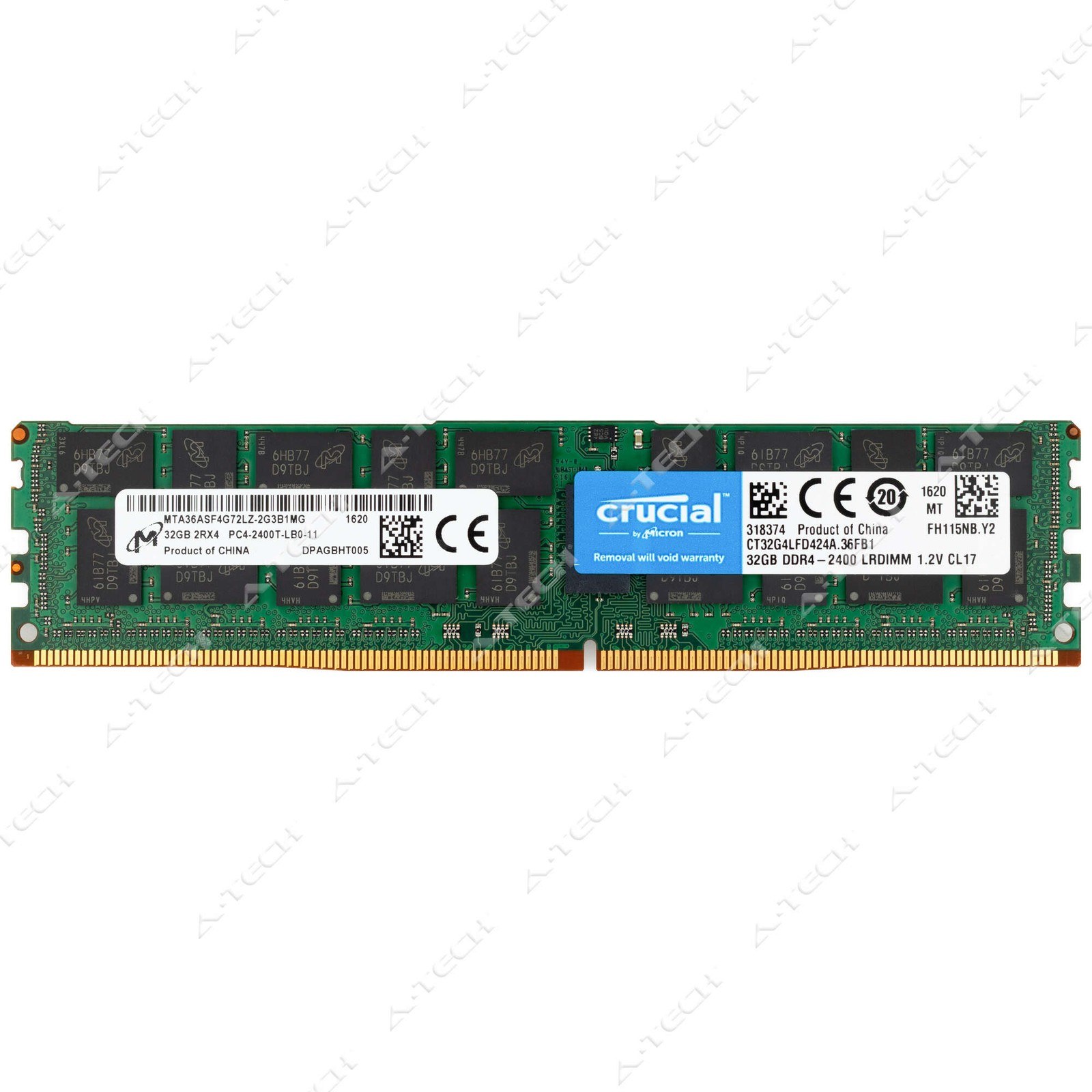 Память Micron DDR4 32GB LRDIMM 2400 МТ/с (MTA36ASF4G72LZ-2G3B1) — фото 1