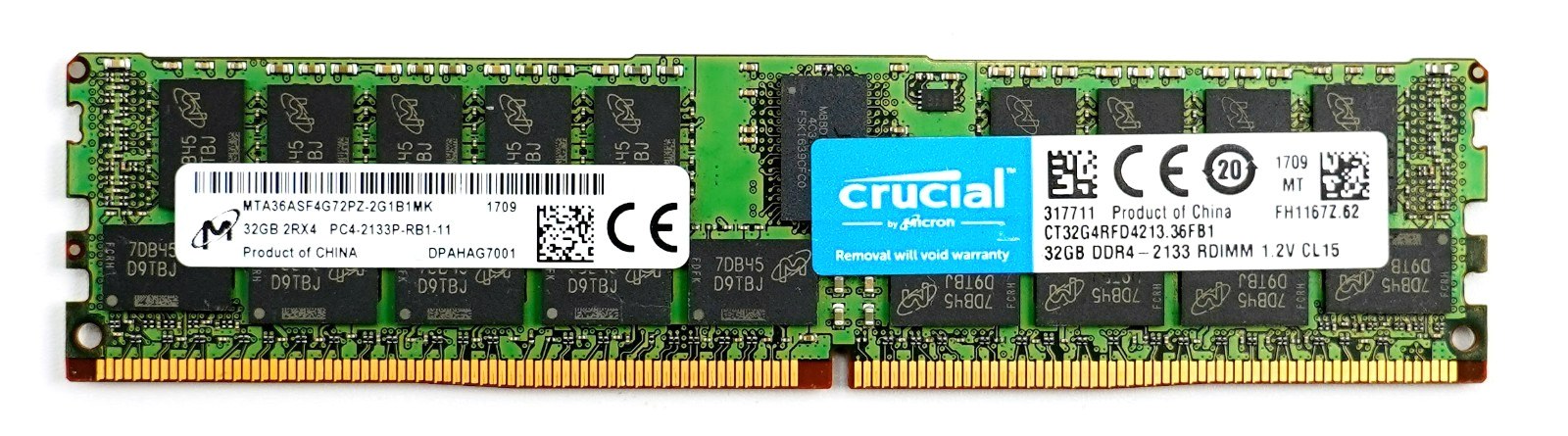 Память Micron DDR4 32GB RDIMM 2133 МТ/с (MTA36ASF4G72PZ-2G1B1) — фото 2