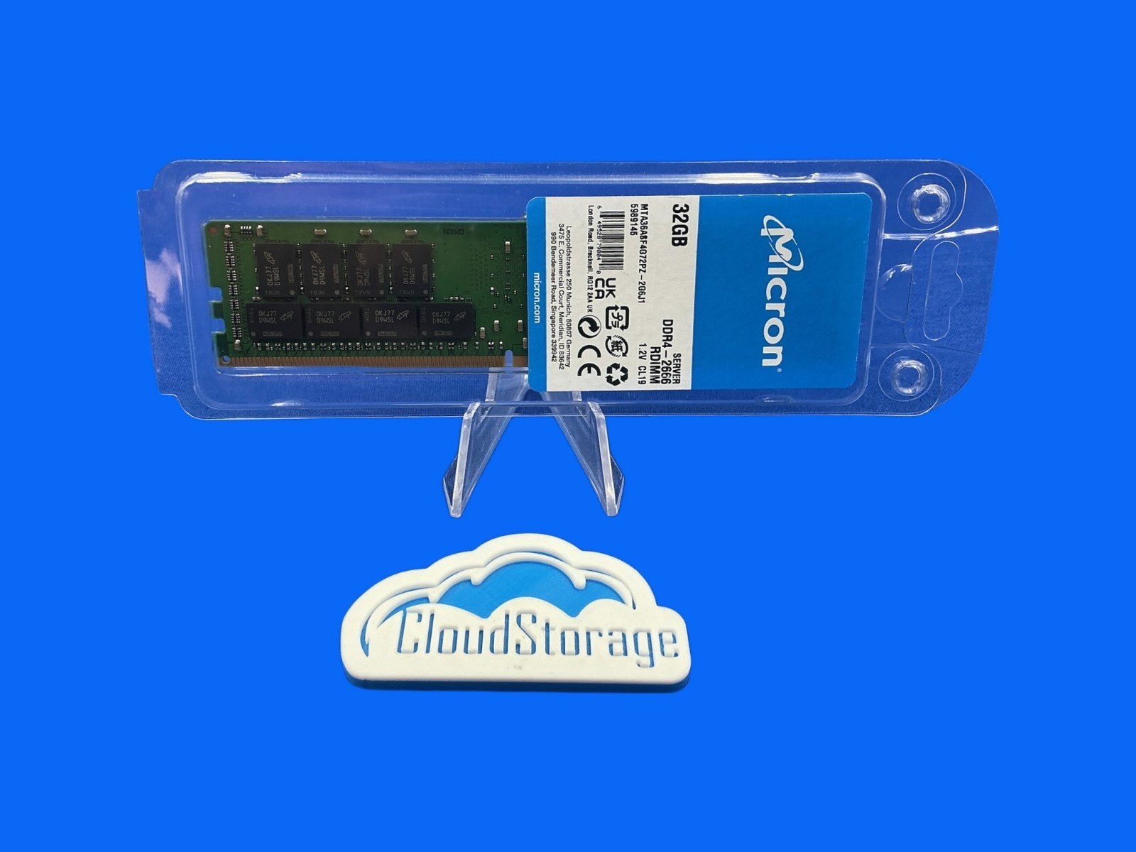 Память Micron DDR4 32GB RDIMM 2666 МТ/с (MTA36ASF4G72PZ-2G6J1) — фото 1