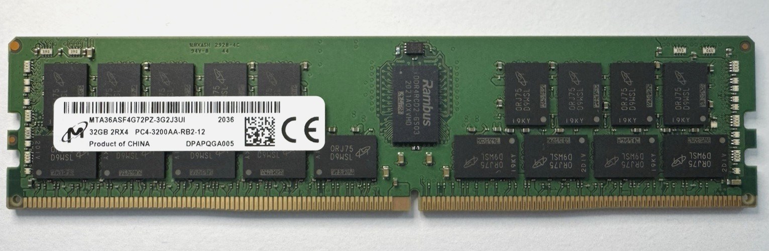 Память Micron DDR4 32GB RDIMM 3200 МТ/с (MTA36ASF4G72PZ-3G2J3) — фото 2
