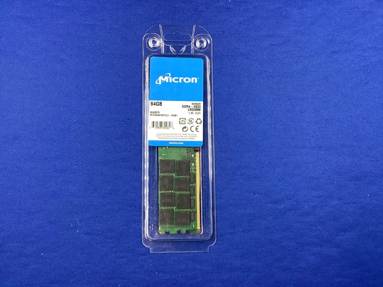 Память Micron DDR4 64GB LRDIMM 2933 МТ/с (MTA36ASF8G72LZ-2G9B1) — фото 2