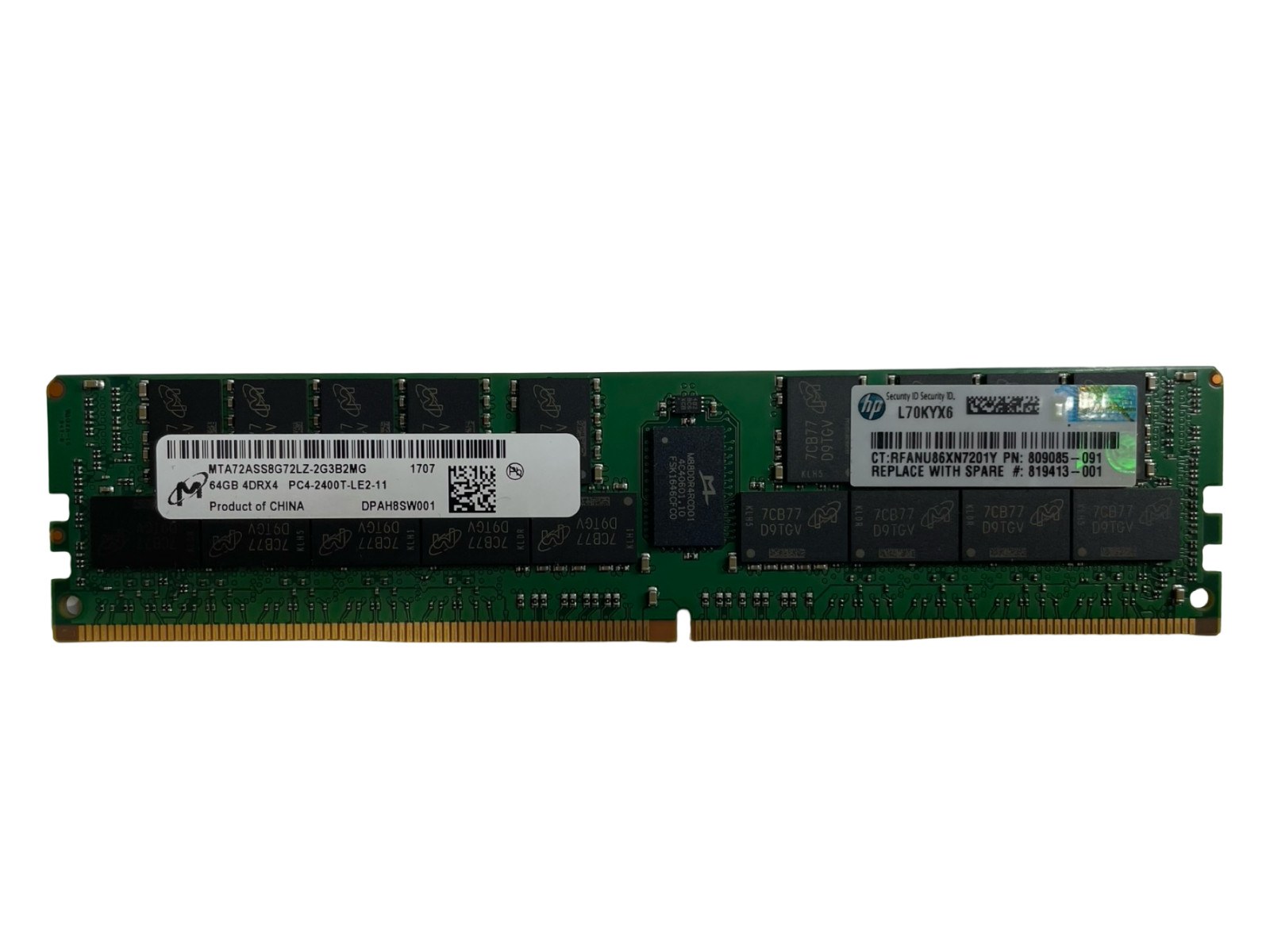 Память Micron DDR4 64GB LRDIMM 2400 МТ/с (MTA72ASS8G72LZ-2G3B2) — фото 1