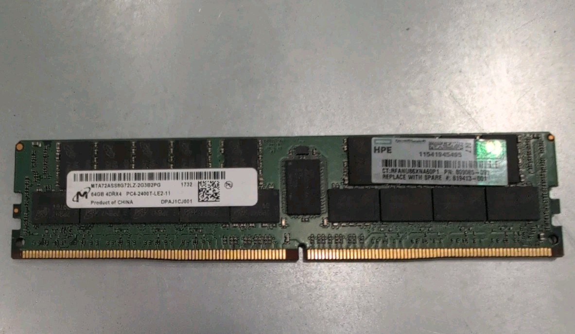 Память Micron DDR4 64GB LRDIMM 2400 МТ/с (MTA72ASS8G72LZ-2G3B2) — фото 2