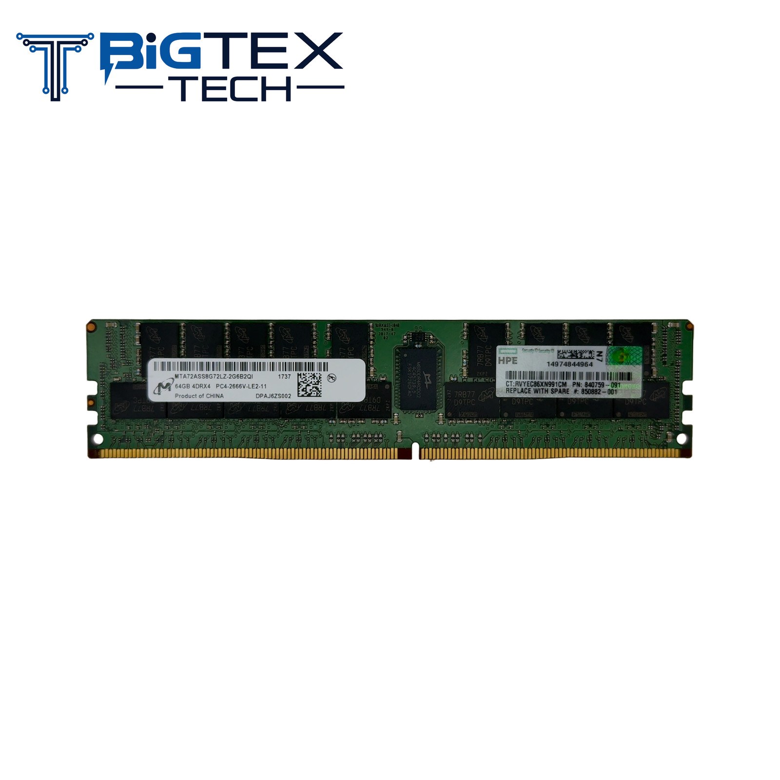 Память Micron DDR4 64GB LRDIMM 2666 МТ/с (MTA72ASS8G72LZ-2G6B2) — фото 1