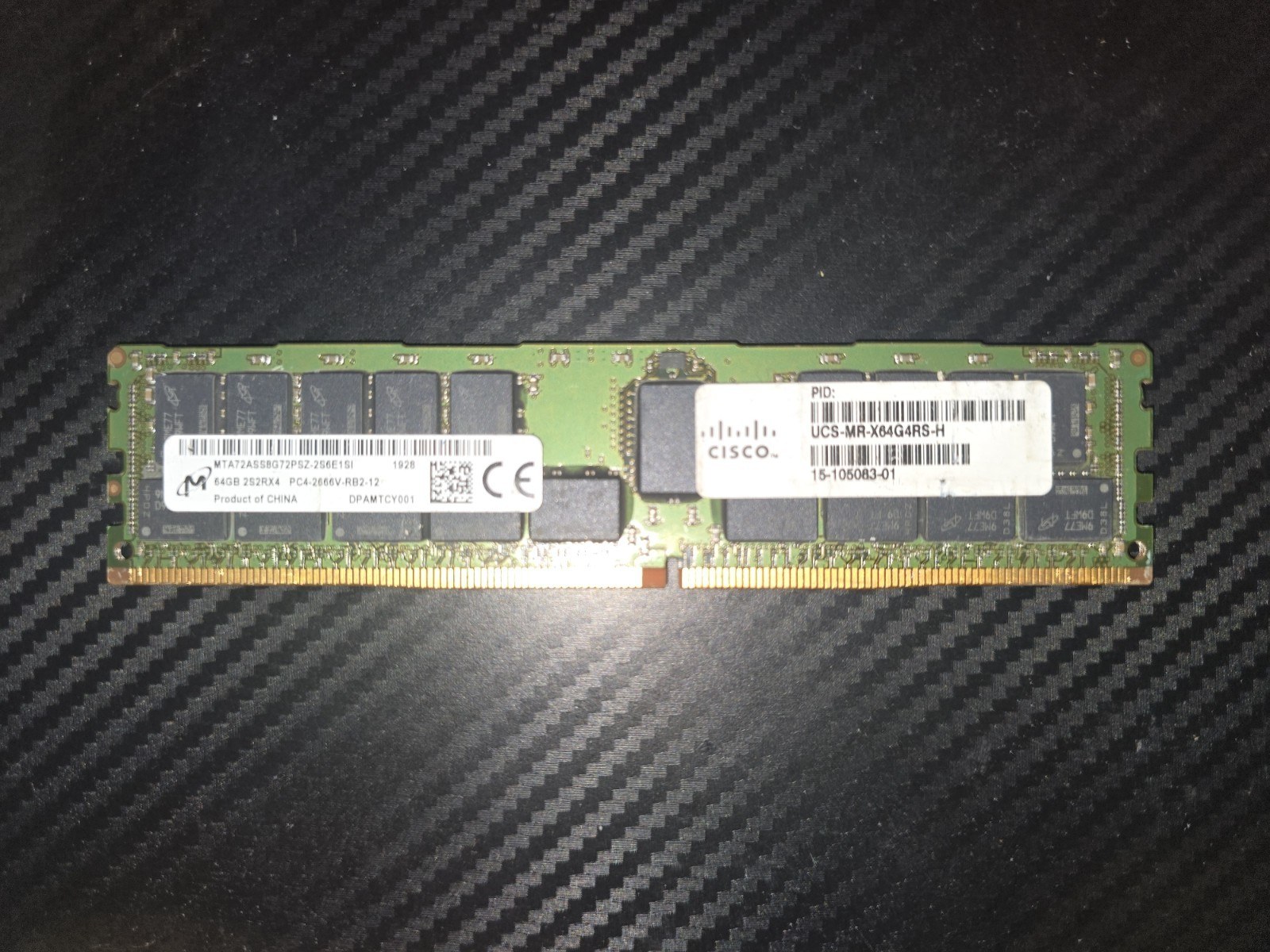 Память Micron DDR4 64GB RDIMM 2666 МТ/с (MTA72ASS8G72PSZ-2S6E1) — фото 1