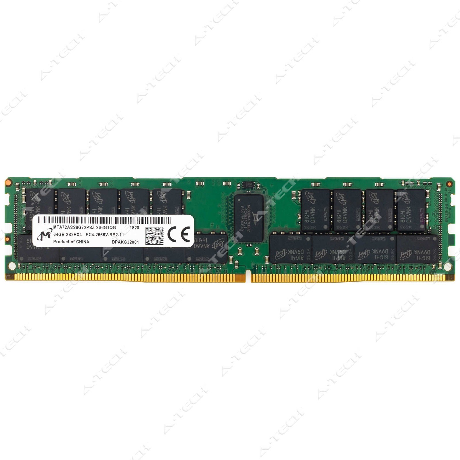 Память Micron DDR4 64GB RDIMM 2666 МТ/с (MTA72ASS8G72PSZ-2S6G1) — фото 1
