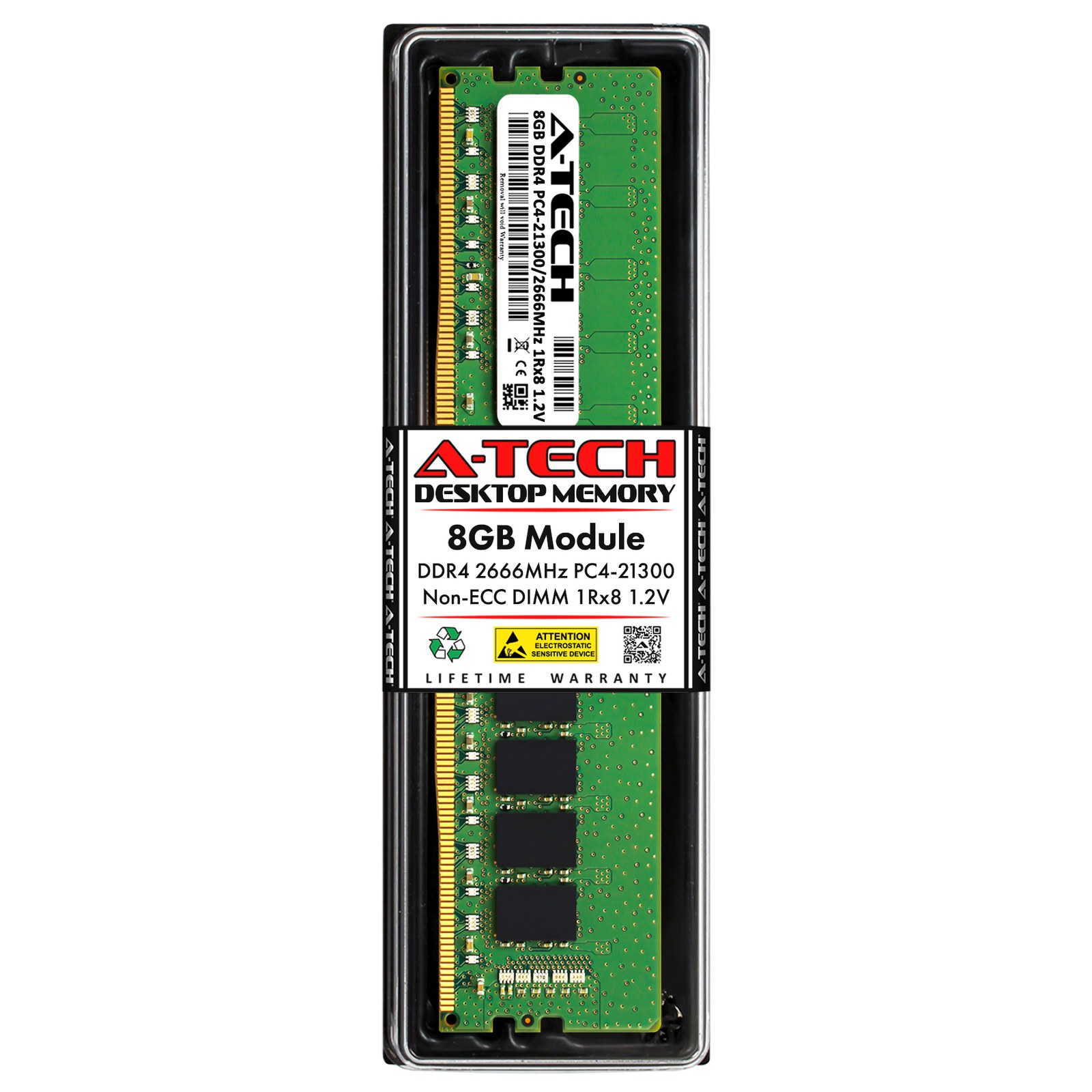 Память Micron DDR4 8GB UDIMM 2666 МТ/с (MTA8ATF1G64AZ-2G6D1) — фото 1