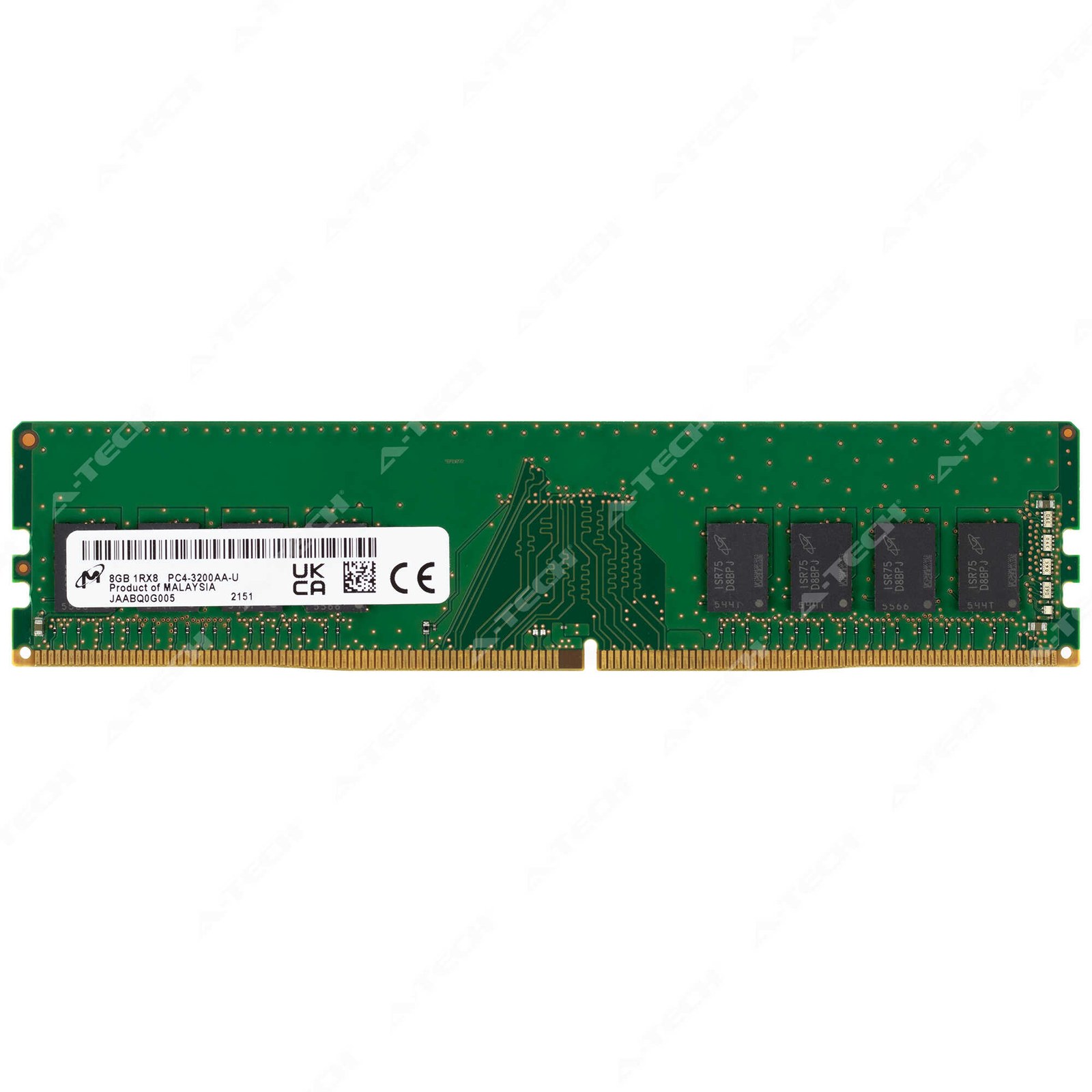 Память Micron DDR4 8GB UDIMM 3200 МТ/с (MTA8ATF1G64AZ-3G2J1) — фото 1