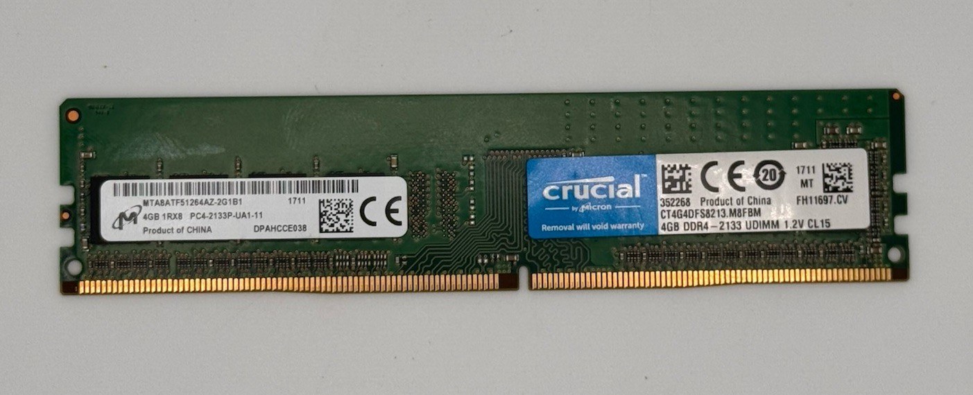 Память Micron DDR4 4GB UDIMM 2133 МТ/с (MTA8ATF51264AZ-2G1B1) — фото 2