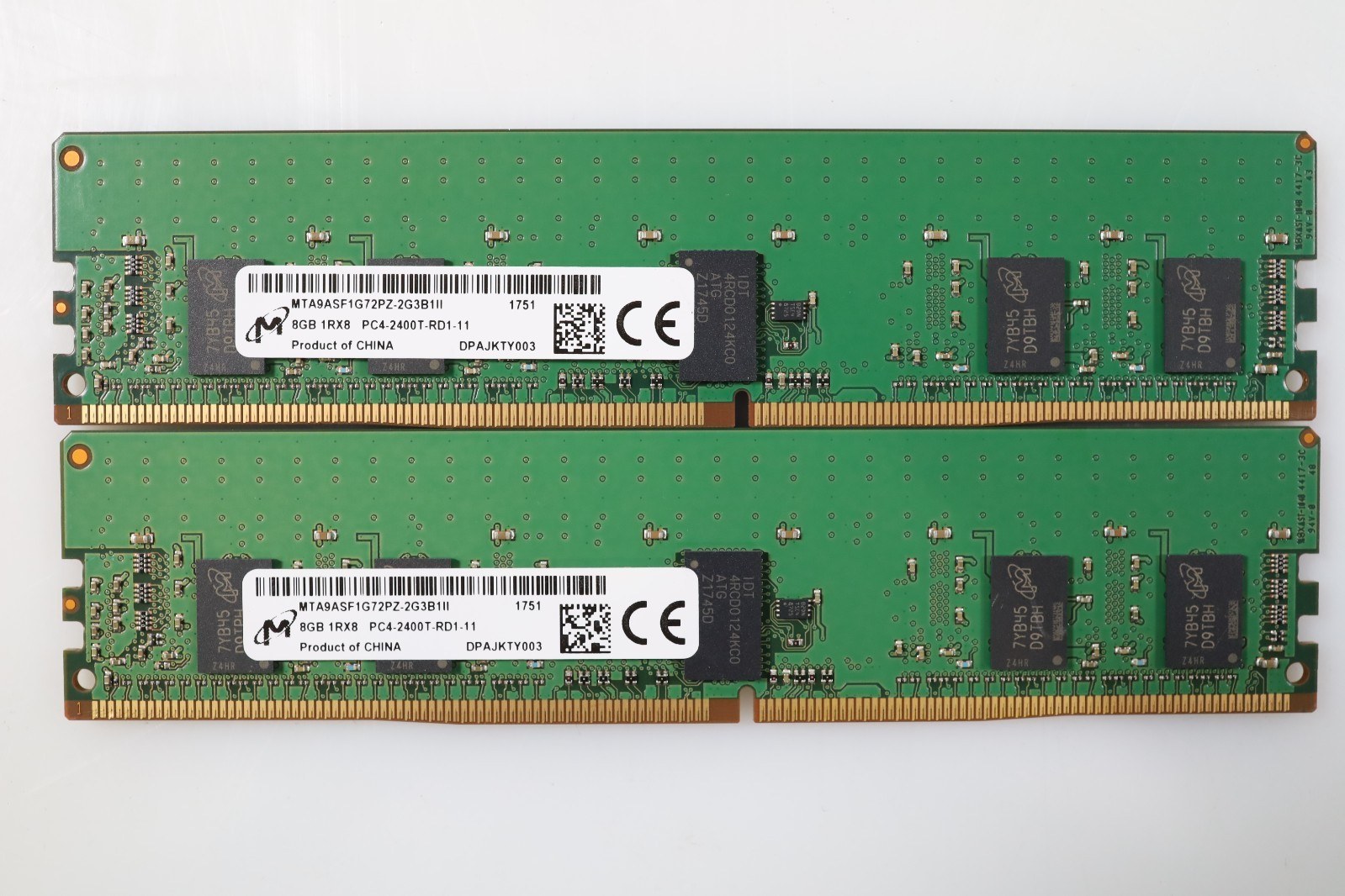 Модуль памяти Micron DDR4-2400 8 ГБ RDIMM 1Rx8 (MTA9ASF1G72PZ-2G3B1IK) — фото 2
