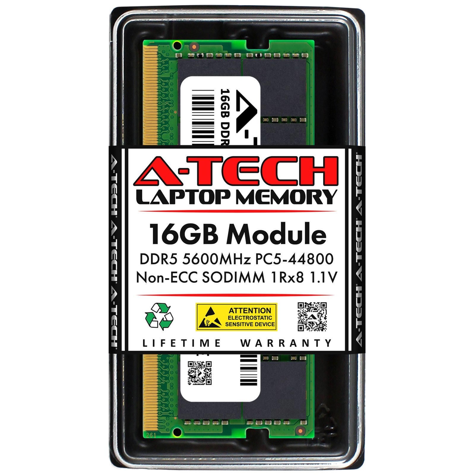 Память Micron DDR5 16GB SODIMM 5600 МТ/с (MTC8C1084S1SC56BH1) — фото 1