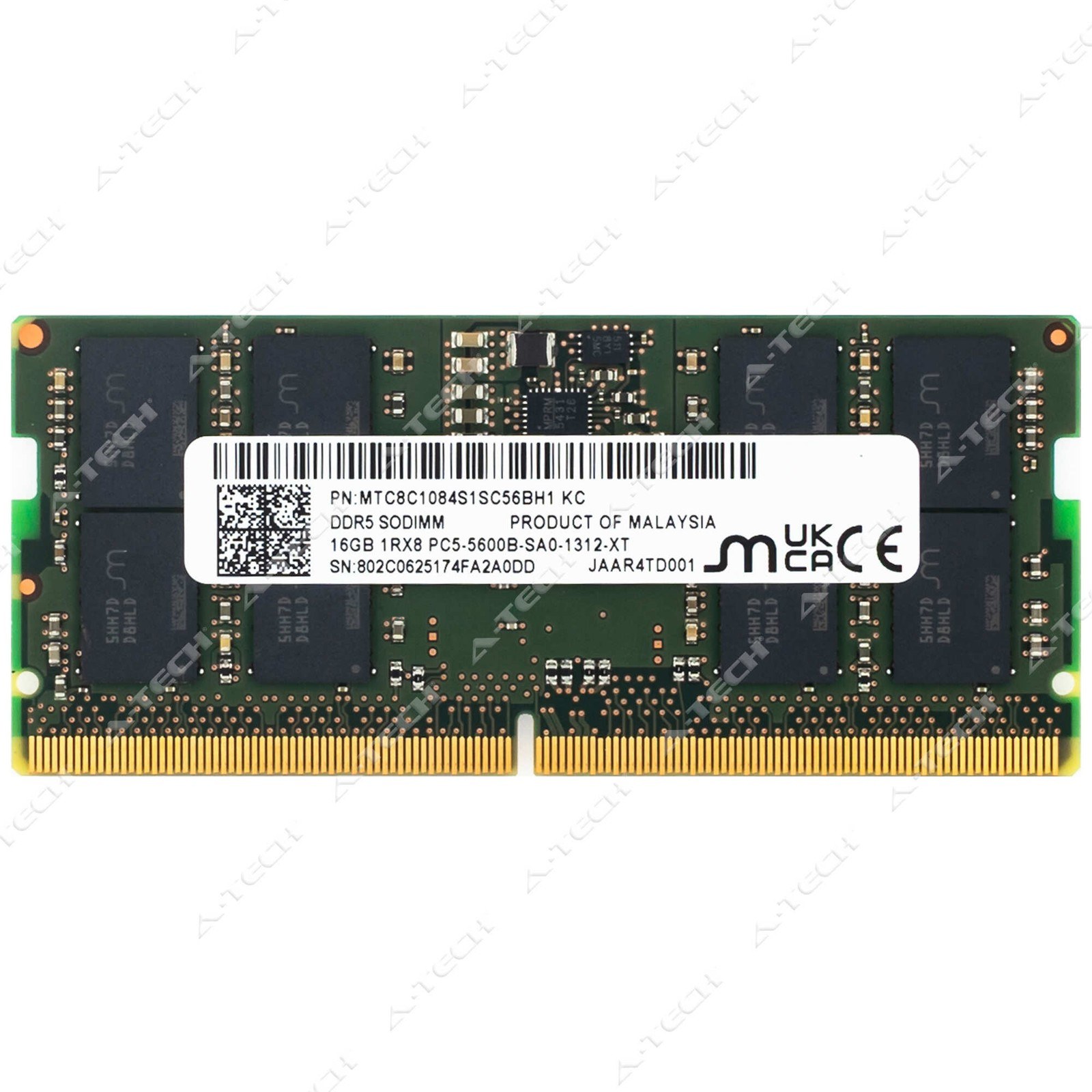 Память Micron DDR5 16GB SODIMM 5600 МТ/с (MTC8C1084S1SC56BH1) — фото 2