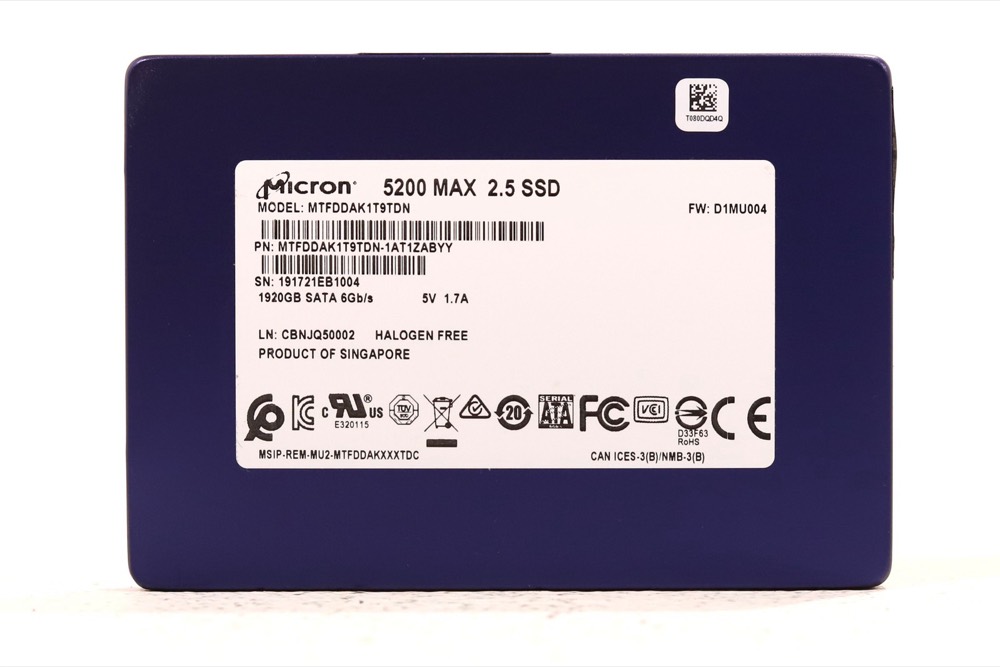SSD-накопитель Micron MTFDDAK1T9TDN 1.92TB 2.5" 6Gb/s SATA SSD P/N: MTFDDAK1T9TDN-1AT1ZABYY — фото 1