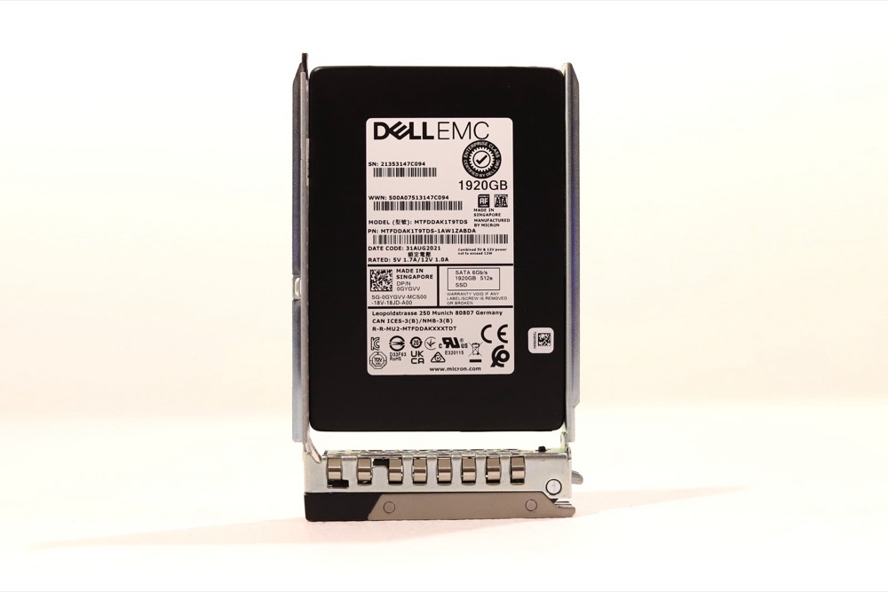 SSD-накопитель Dell MTFDDAK1T9TDS 1.92TB 2.5" 6Gb/s SATA SSD W/Caddy Dell P/N: 0GYGVV Tested — фото 1