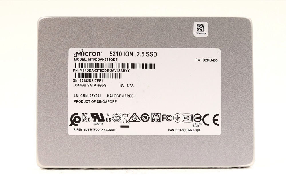 SSD-накопитель Micron MTFDDAK3T8QDE 3.84TB 2.5" 6Gb/s SATA SSD P/N: MTFDDAK3T8QDE-2AV1ZABYY — фото 1