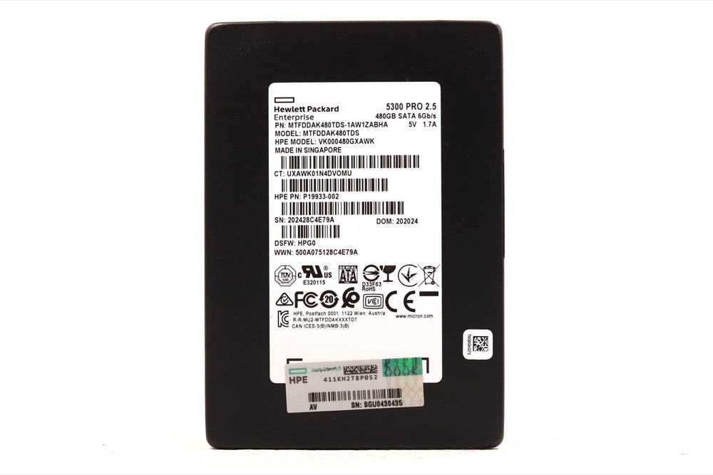 SSD-накопитель HPE MTFDDAK480TDS 5300 PRO 480GB 2.5" 6Gb/s RI SATA III SSD P/N: P19933-002 — фото 1