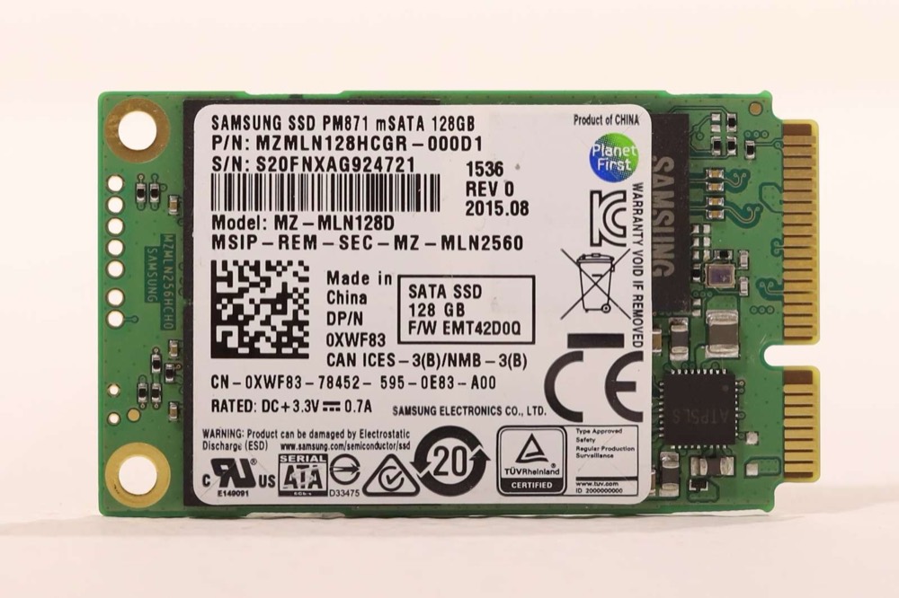 SSD-накопитель Dell MZ-MLN128D PM871 128GB 6Gb/s mSATA Solid State Drive Dell P/N:0XWF83 Tested — фото 1