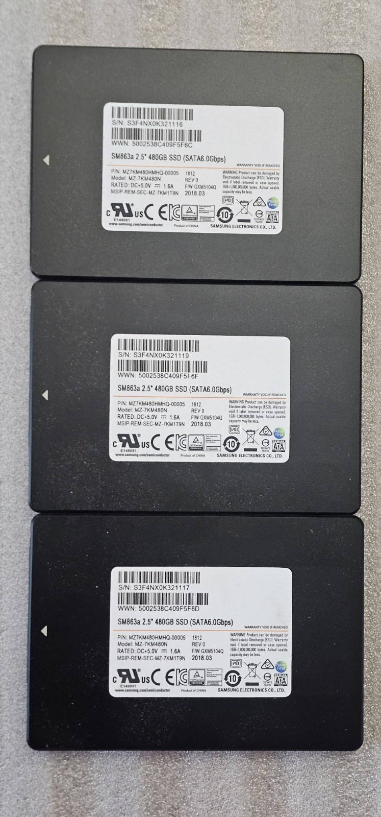 SSD Samsung 480GB SM863a SATA 2,5" (серверный накопитель, MZ7KM480HMHQ) — фото 1