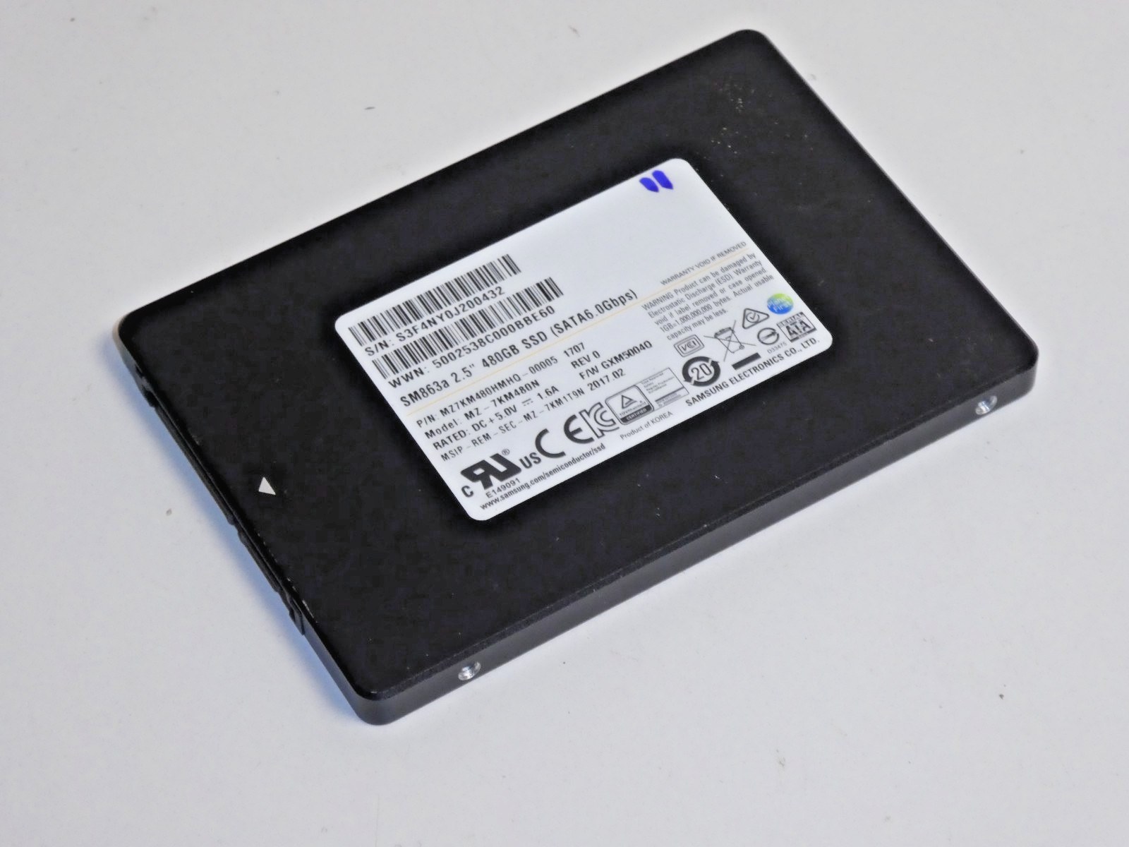 SSD Samsung 480GB SM863a SATA 2,5" (серверный накопитель, MZ7KM480HMHQ) — фото 2