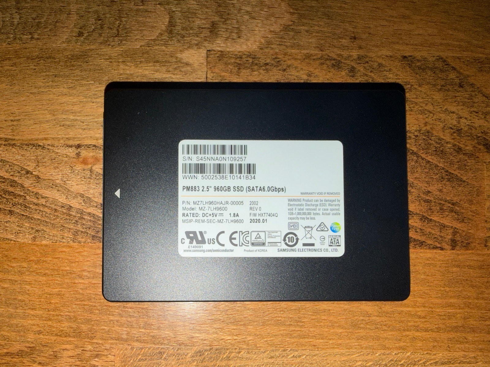 SSD Samsung 960GB PM883 SATA 2,5" (серверный накопитель, MZ7LH960HAJR) — фото 2