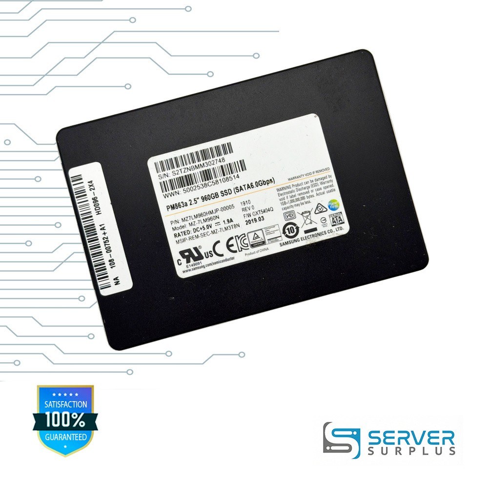 SSD Samsung 960GB PM863a SATA 2,5" (серверный накопитель, MZ7LM960HMJP) — фото 2