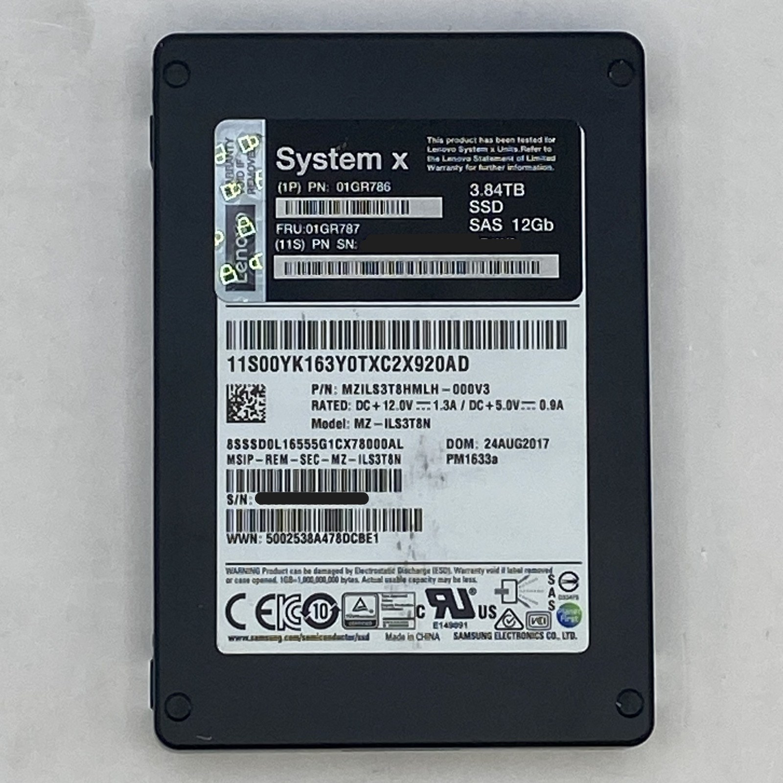 SSD Samsung 3.84TB PM1633a SAS 2,5" (серверный накопитель, MZILS3T8HMLH) — фото 1