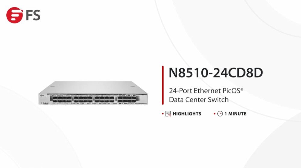 N8510-24CD8D, 24-портовый коммутатор дата-центра, 24x 200Gb QSFP56, с 8x 400Gb QSFP-DD аплинками, PicOS, чип Broadcom — фото 1