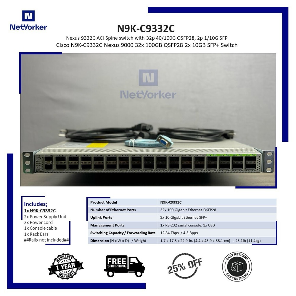 Коммутатор Cisco N9K-C9332C — фото 1