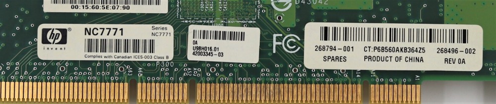 Адаптер HP NC7771 Single-Port 1GbE Ethernet PCIe Network Adapter P/N: 268794-001 Tested — фото 2