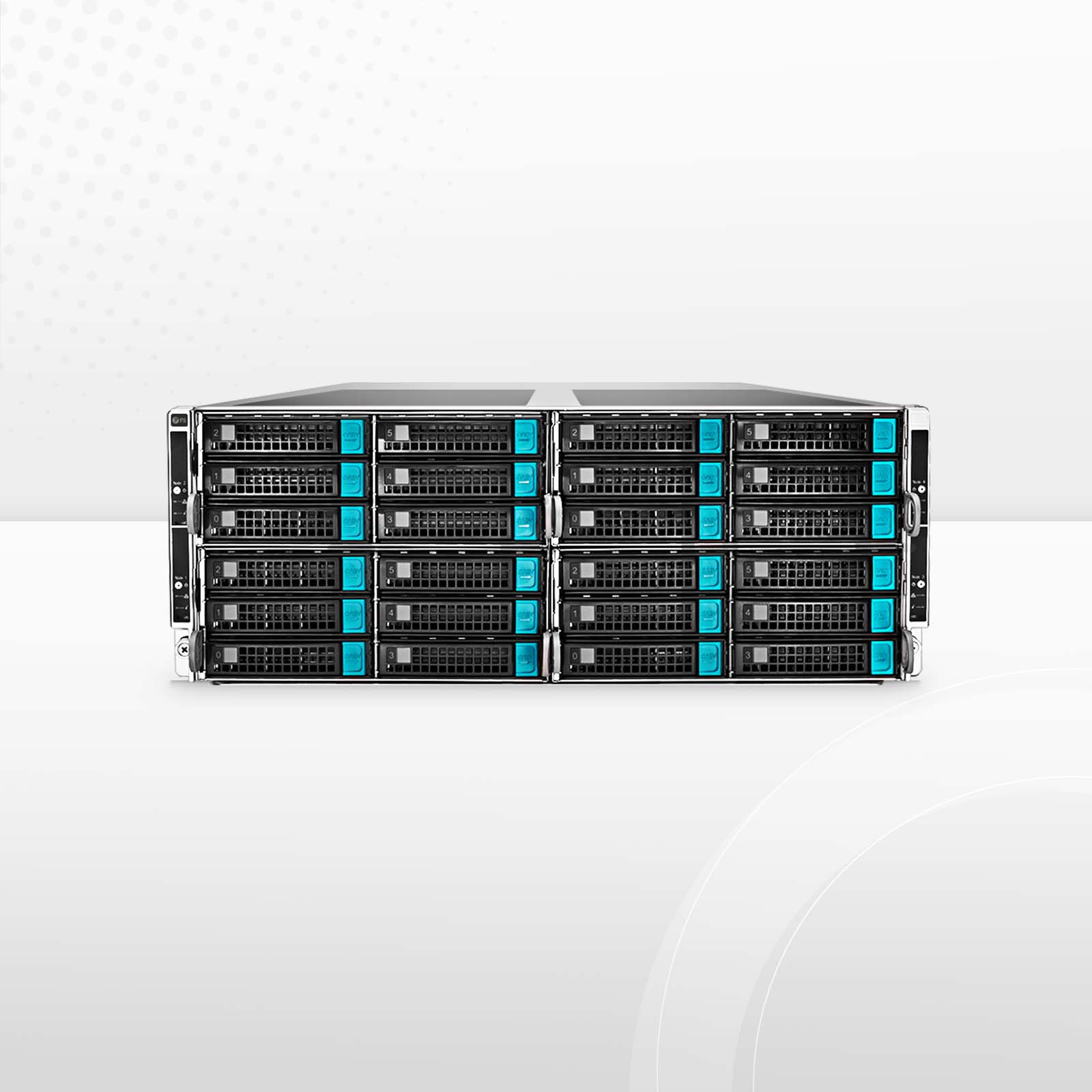 NS7440, сервер 4U высокой плотности, 8x процессоров Intel Xeon Scalable, 16x 32 ГБ памяти, 20x отсеков 3.5"/2.5" SAS/S — фото 1