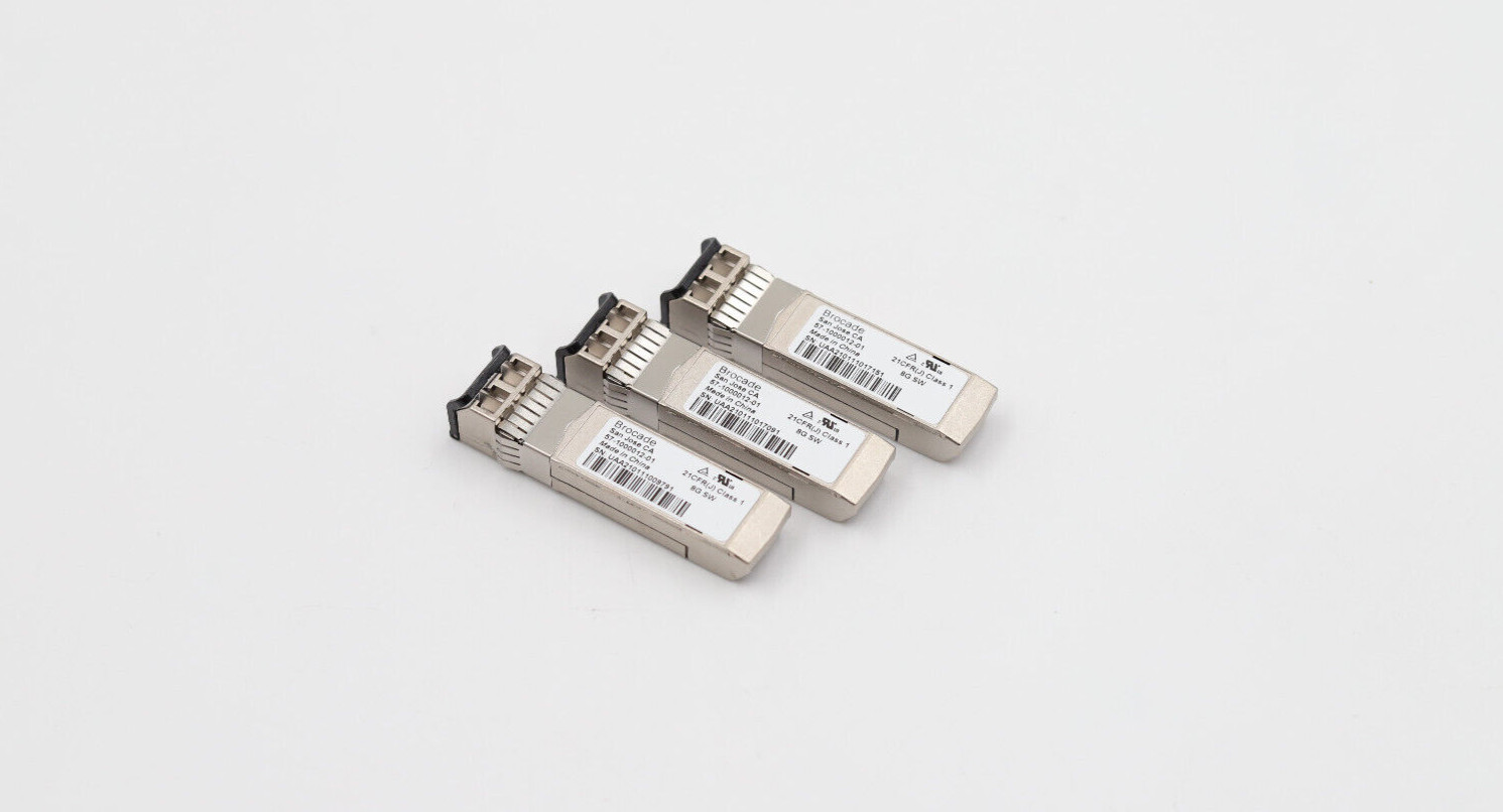 Трансивер Lot of 3 Brocade 8GB FC SFP+ Transceiver Module P/N:57-1000012-01 Tested Working — фото 1